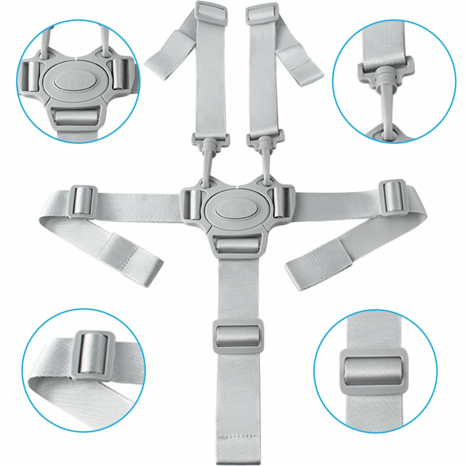 GWAWG Imbracatura per seggiolone universale cinghie di sicurezza per seggiolone, imbracatura di sicurezza a 5 punti per bambini convertibili per seggiolone, carrozzina e passeggino