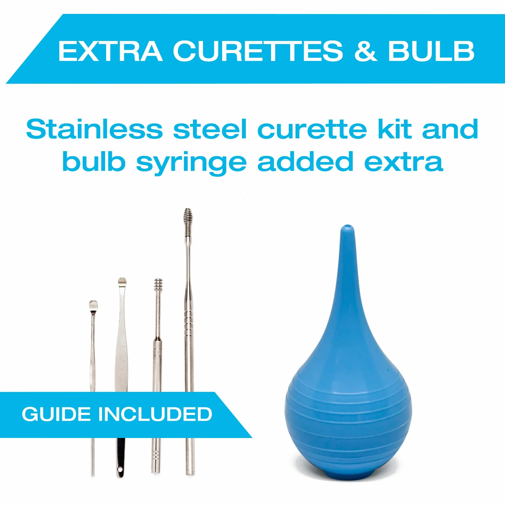 Kit Per Rimozione Cerume Di Tilcare - Sistema Di Irrigazione Per Orecchie Per Adults E Bambini - Kit Pulizia Orecchie - Include Bacinella, Siringa, Kit Di Curette, Asciugamano e 30 Punte monouso