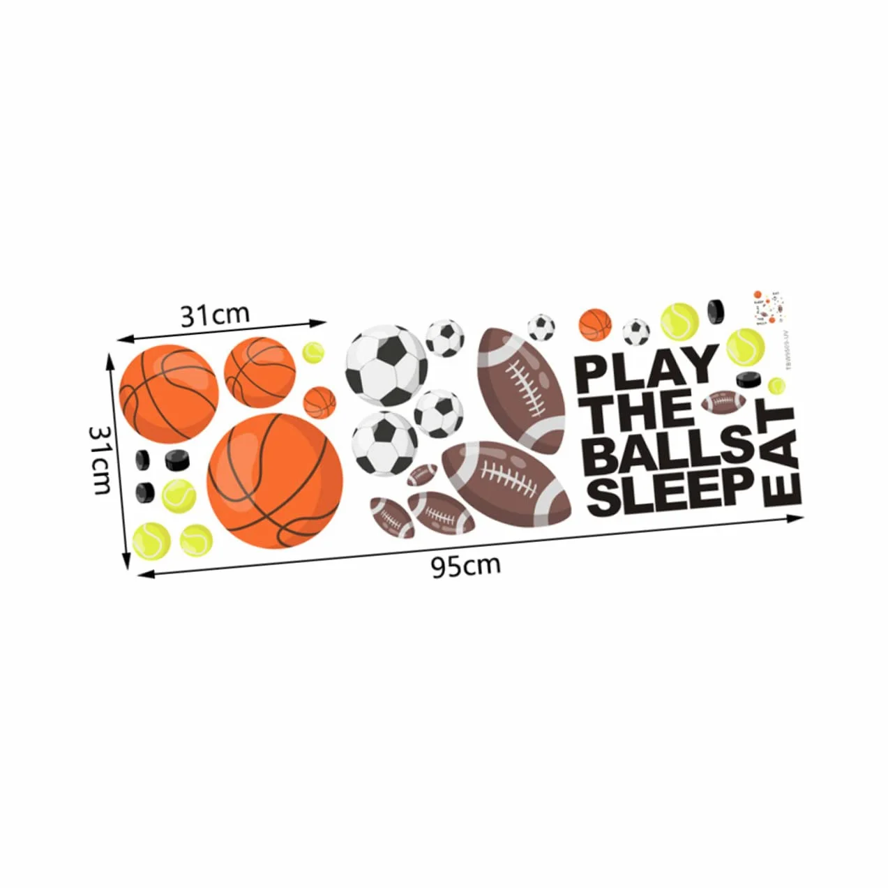 Toyvian 4pezzi Adesivi Murali Decorativi Per Ragazzo Ragazza Stickers Rimovibili Con Motivi Sportivi Di Calcio e Basket Per Camerette e Stanze Dei Giochi