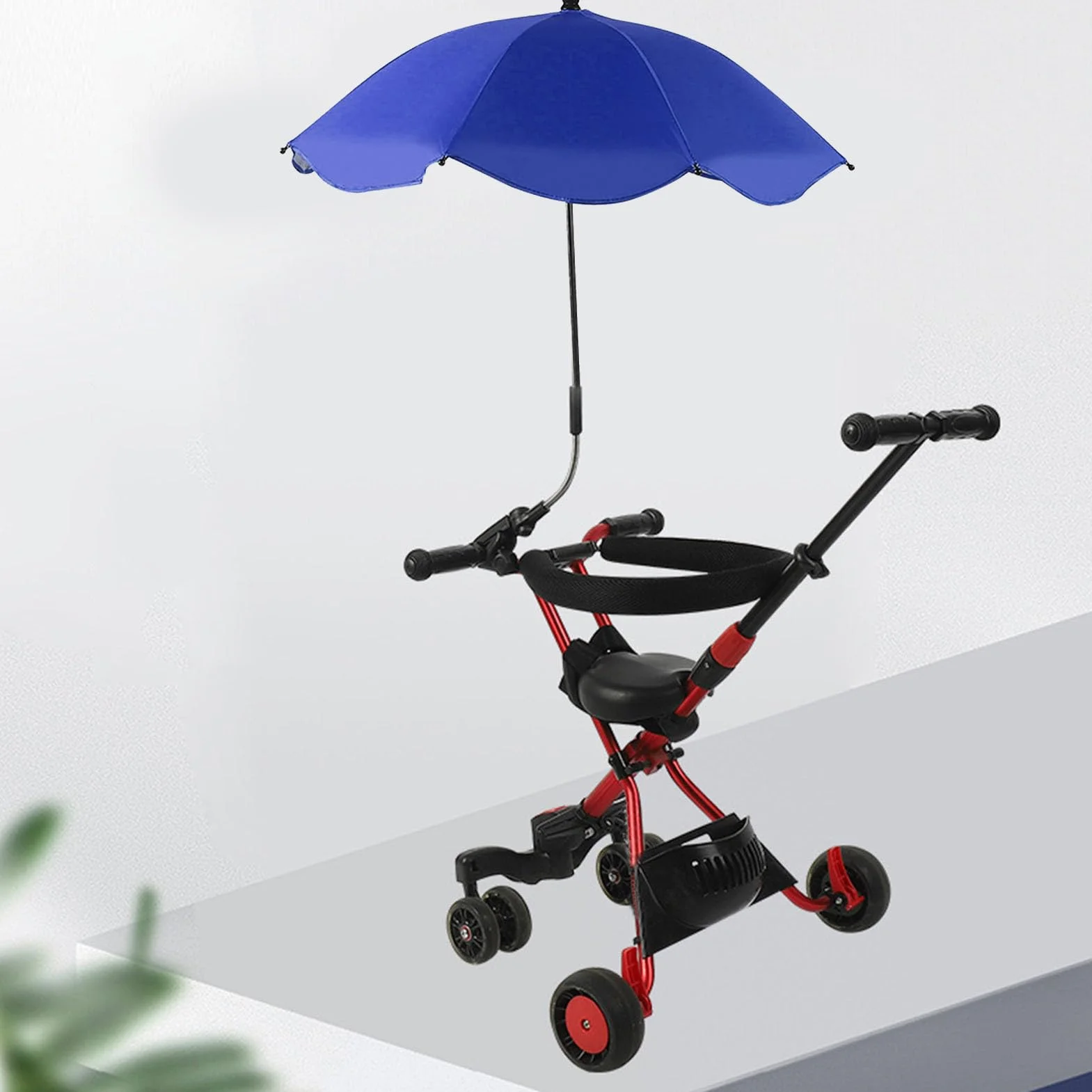 14 Pollici Ombrellino per Passeggino, Ombrellino Universale per Passeggino con Morsetto Protezione Regolabile Ombrellone per Passeggino per Passeggino, Culla, Sedia a Rotelle (Blu zaffiro (colla