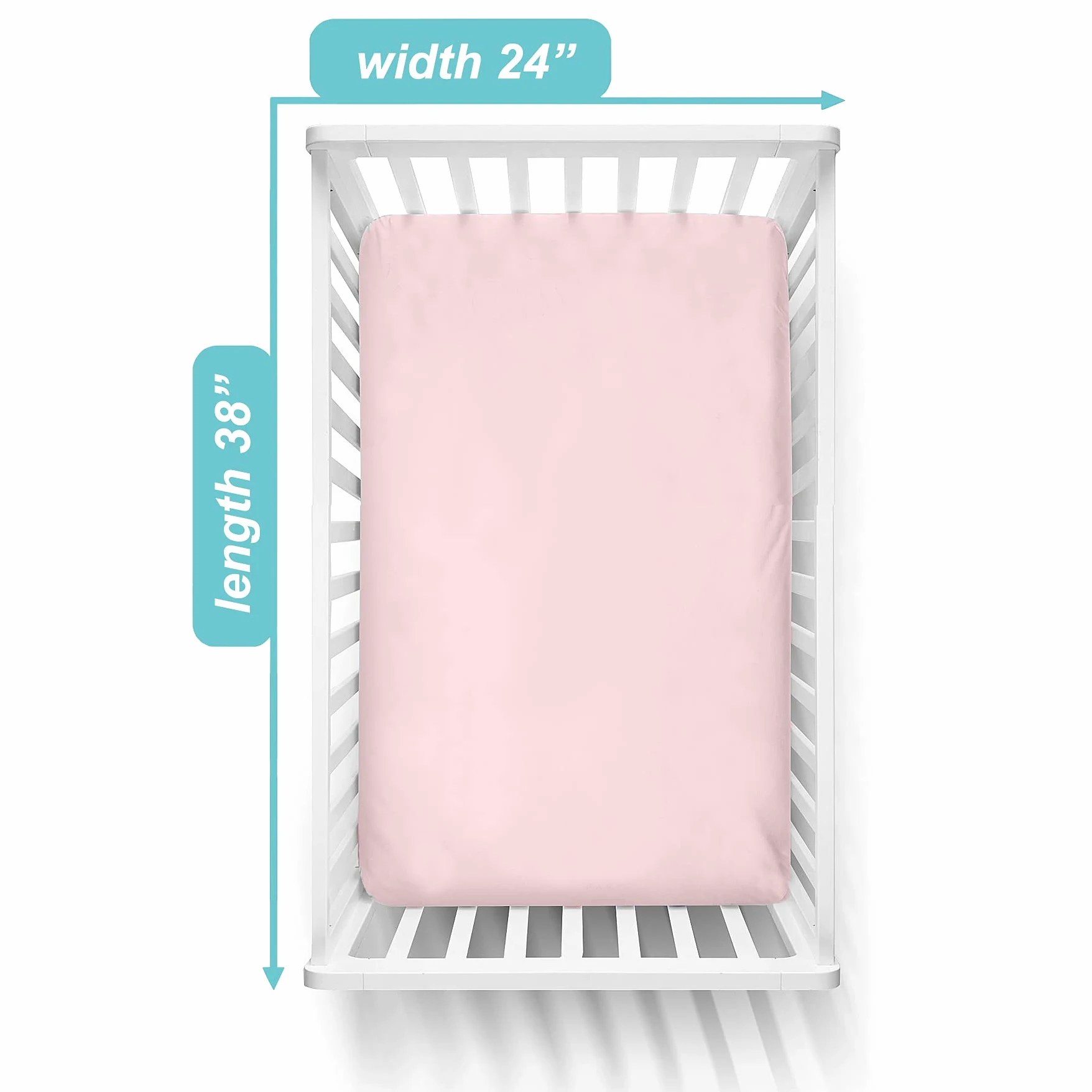American Baby Company Lenzuolo con angoli in 100% jersey di cotone naturale, per mini-culla, morbido, traspirante, per ragazze, confezione da 1