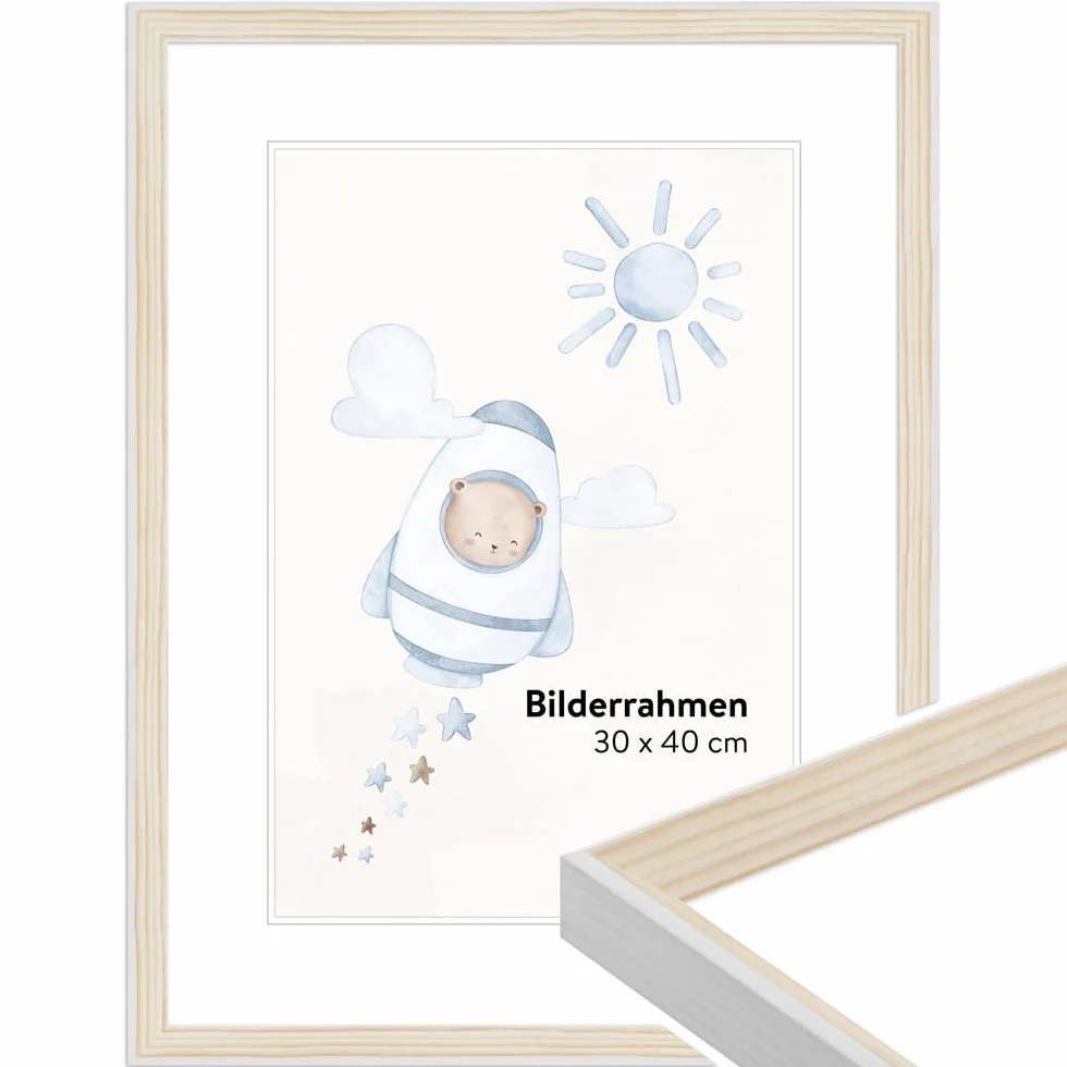 WANDStyle cornice per la camera dei bambini, per i disegni, 10x15 cm, piccola cornice in legno naturale, Made in Germany - H080