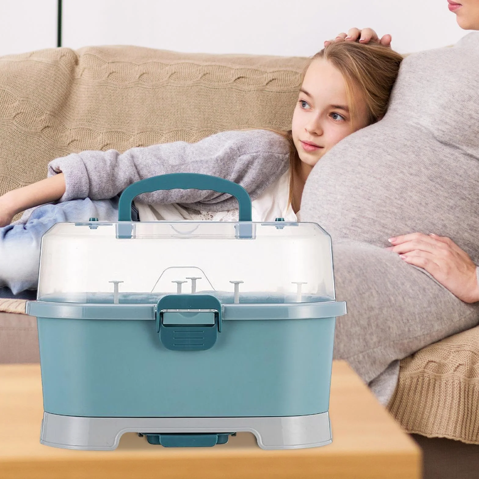 Porta Del Biberon, Scatola Di Stoccaggio Delle Bottiglie Per Bambini Con Coperture Rimovibili, Organizzatori A Prova Polvere, Portatile Bottiglie Alimentazione Alimentare Il Bambino