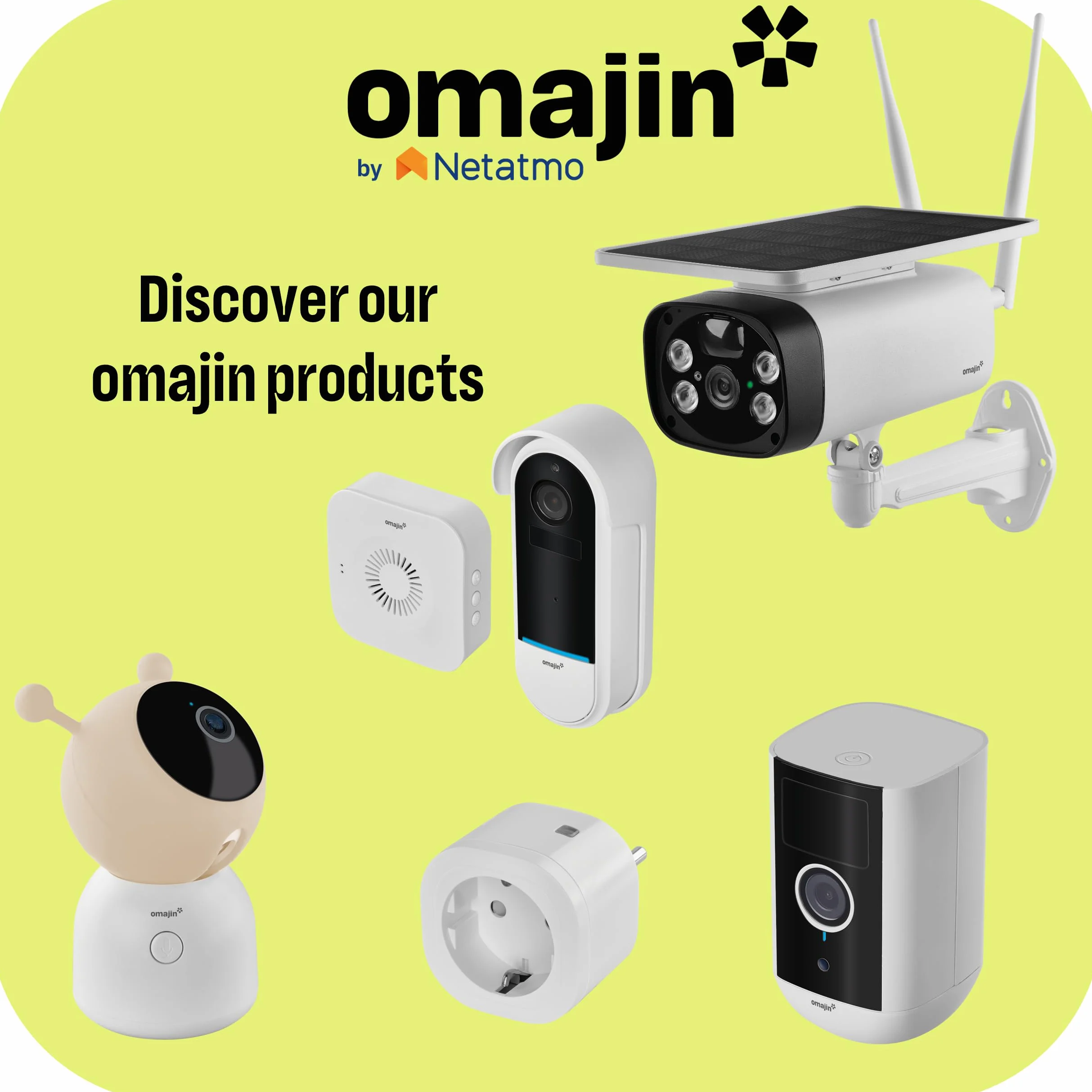 OMAJIN by Netatmo Videocamera Baby Monitor 2K HD, visione notturna, avviso pianto, audio bidirezionale, ninna nanna, luce notturna, sensori umidità e temperatura, controllo app, OBC-01