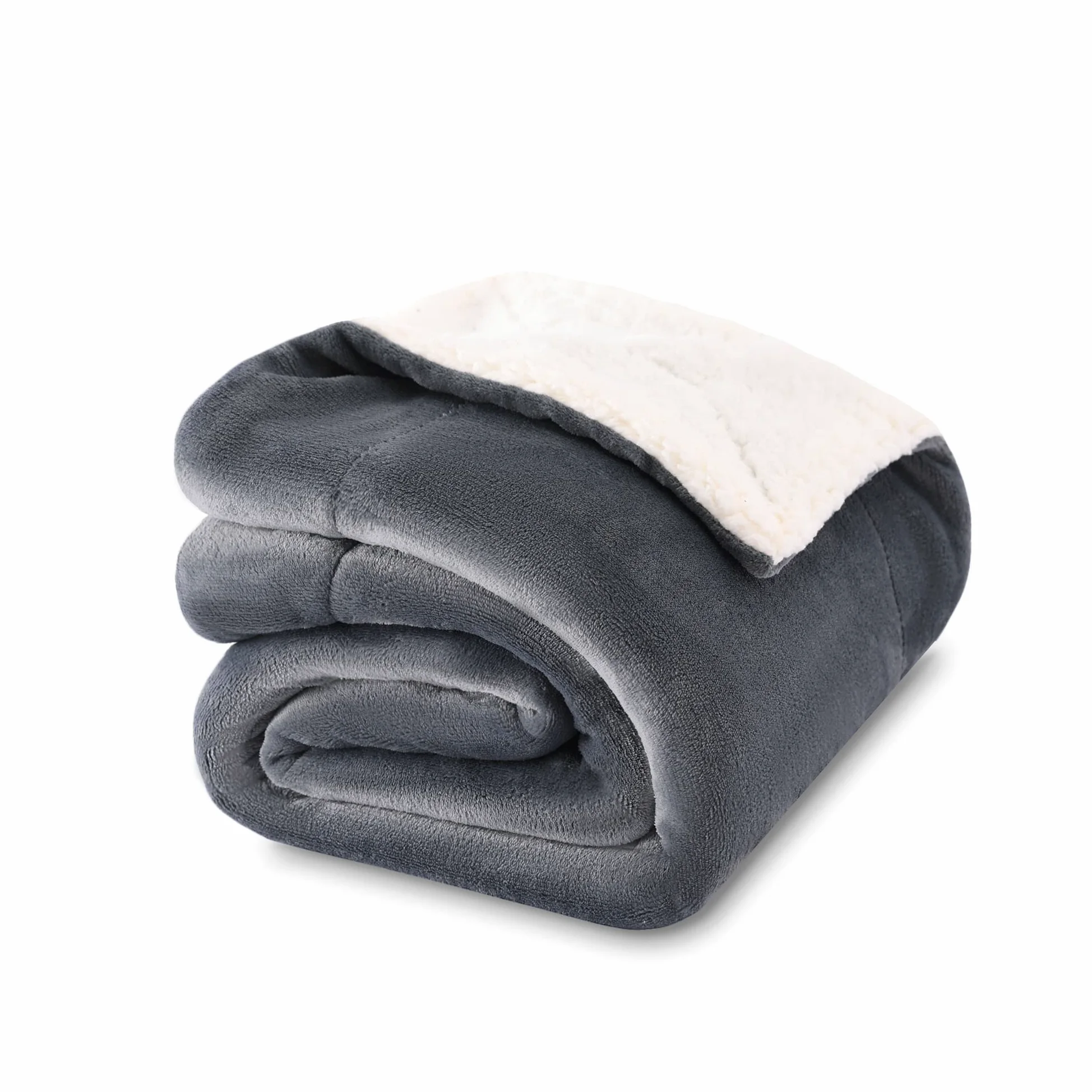 NANPIPER Coperta Sherpa per bambini, calda coperta in morbido pile per neonati (grigio, 76 x 101 cm)