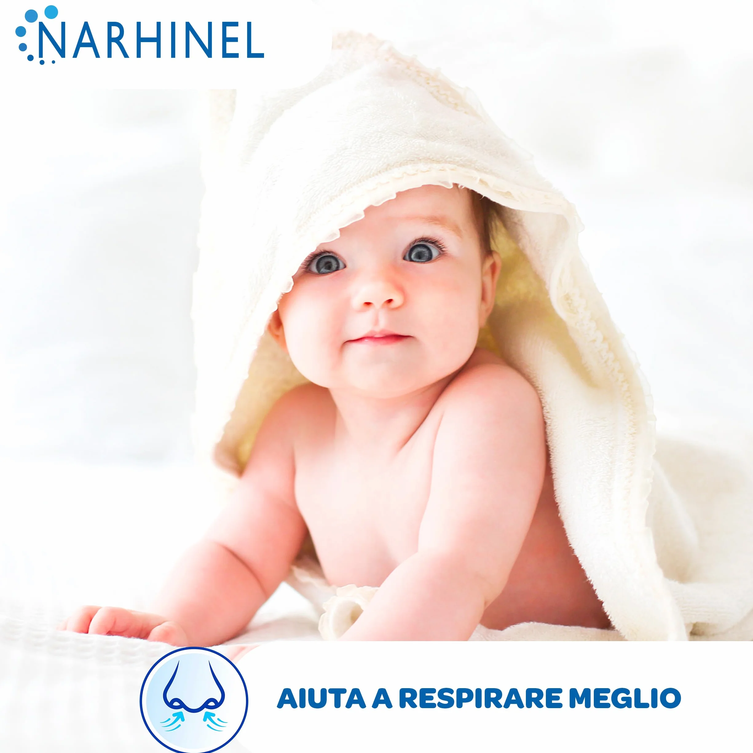 Narhinel Soluzione Fisiologica per Lavaggi Nasali, Soluzione Salina Isotonica, Detersione Delicata in Caso di Naso Chiuso, Pacco da 30 Flaconcini Monodose da 5 ml