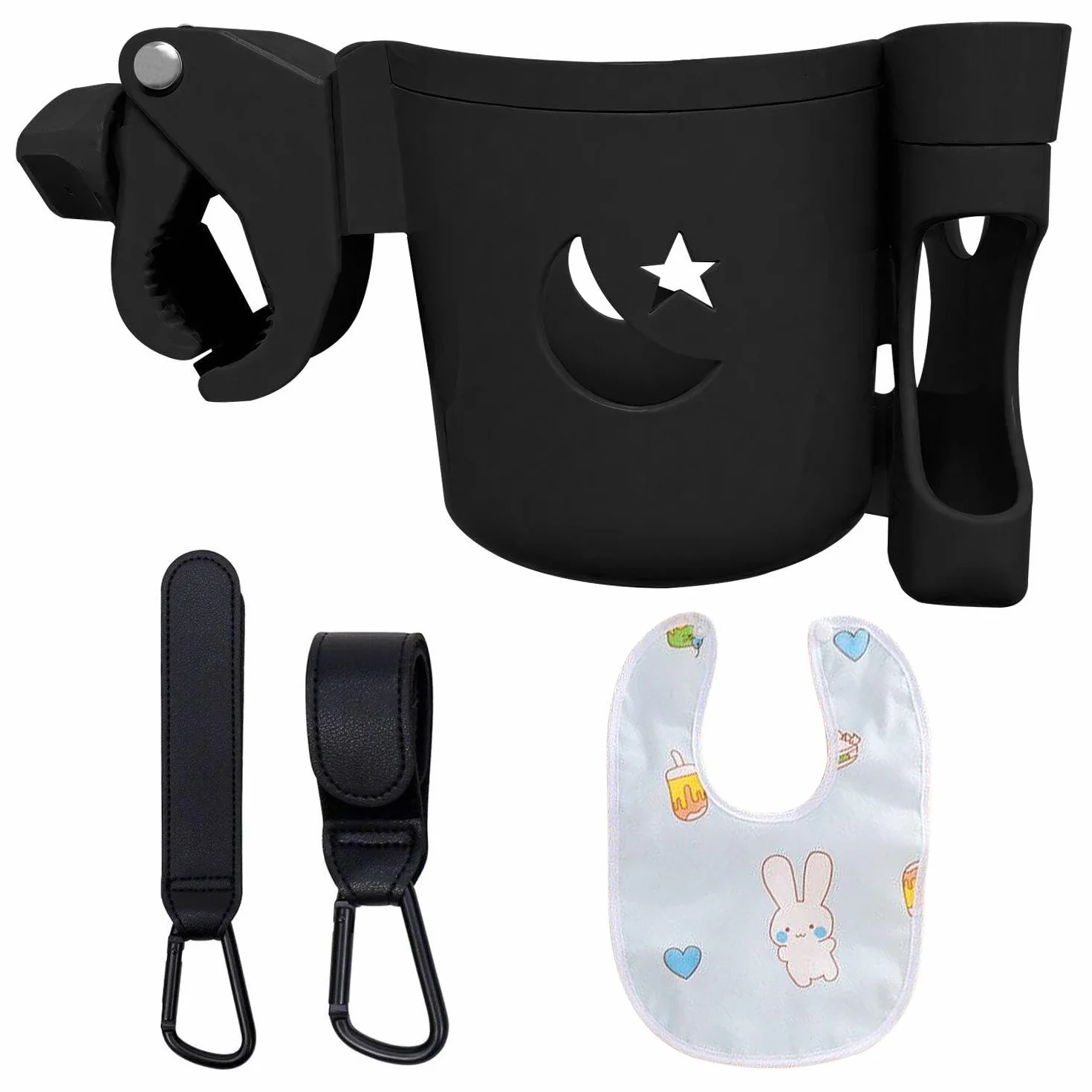 1 Pezzo Di Passeggino Supporto Di Tazza, 2 Pezzi Di Passeggino Gancio, 1 Pezzo Di Saliva Del Bambino Asciugamano, Neonato Bavaglino Impermeabile, Bambino Gita Forniture.