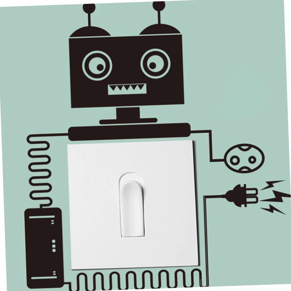 VICASKY 12pezzi Adesivi Interruttore Robot Creativi Per Decorazioni Murali Stickers Rimovibili Per Camerette e Salotti Design Unico