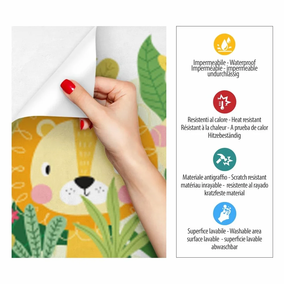 kina - SM0022 Adesivi Murali Fasce per Camerette Bambini - Grafica Friends Greche Protezione e Decorazione Pareti Rivestimento Mobili Tavoli e Armadi 40x130 cm