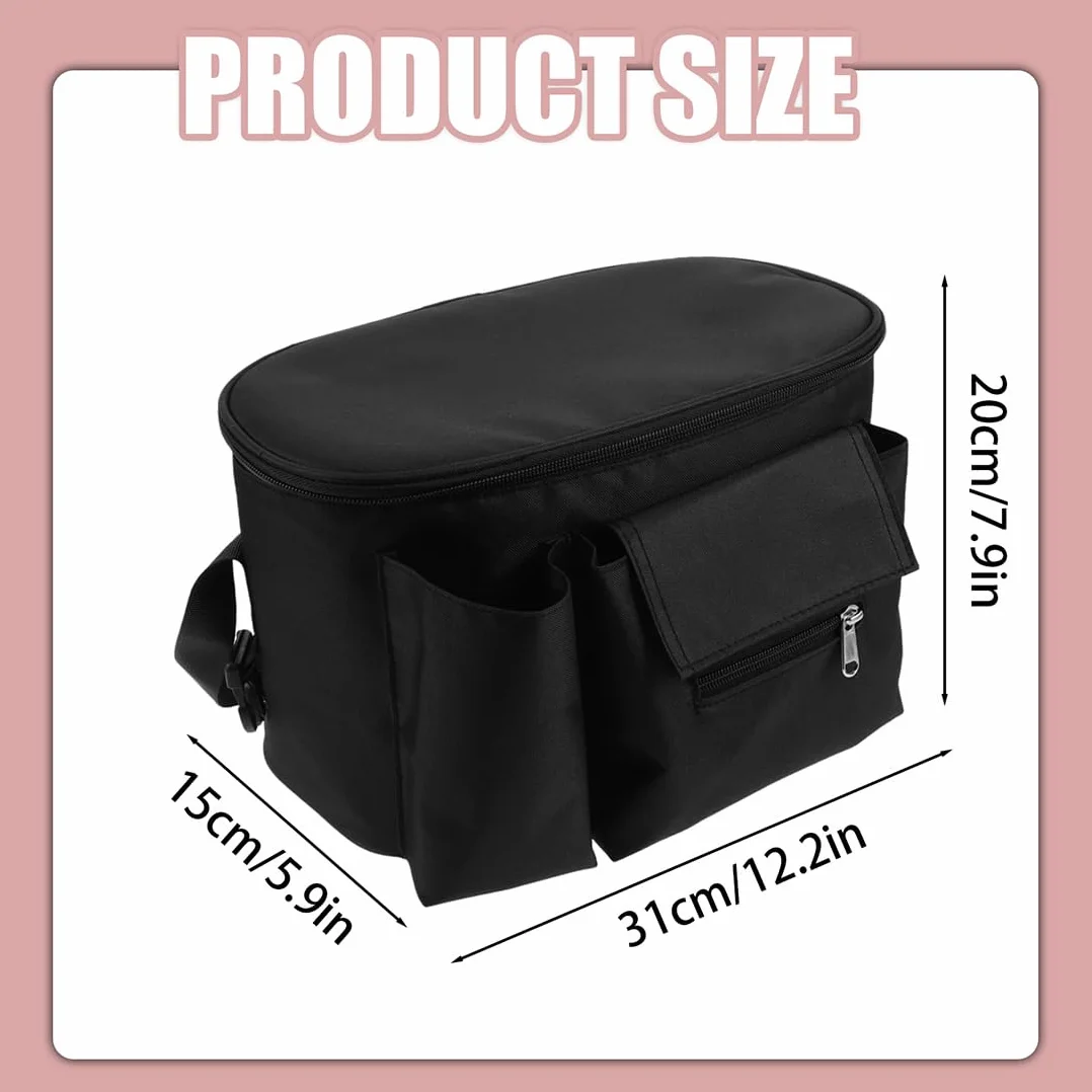 Baby Borsa Passeggino Borsa Organizer, Borsa multifunzione per neonati, con Portaoggetti per Biberoni, Pannolini, (Nero)