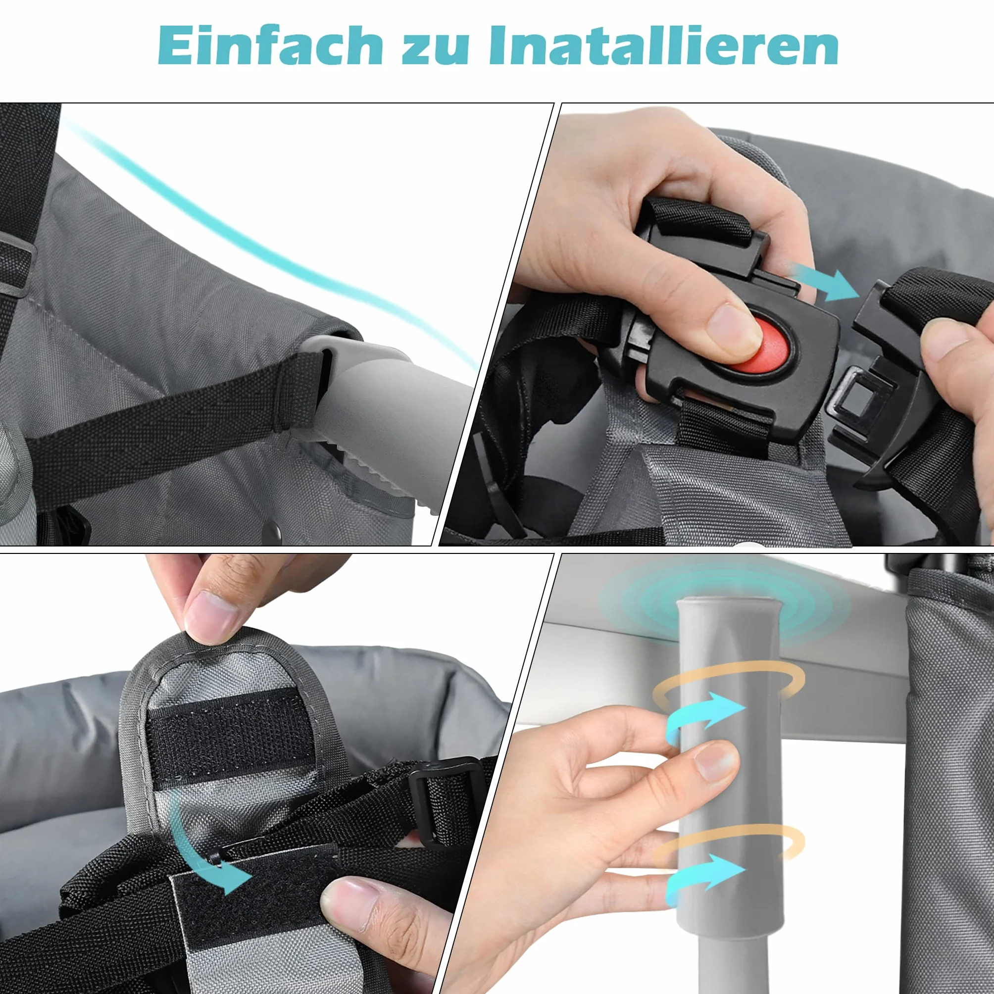 Seggiolone per bebè, seggiolino da tavolo portatile con borsa per il trasporto, sollevatore per sedia da tavolo, sicurezza sedia pieghevole, ideale per casa e in viaggio.