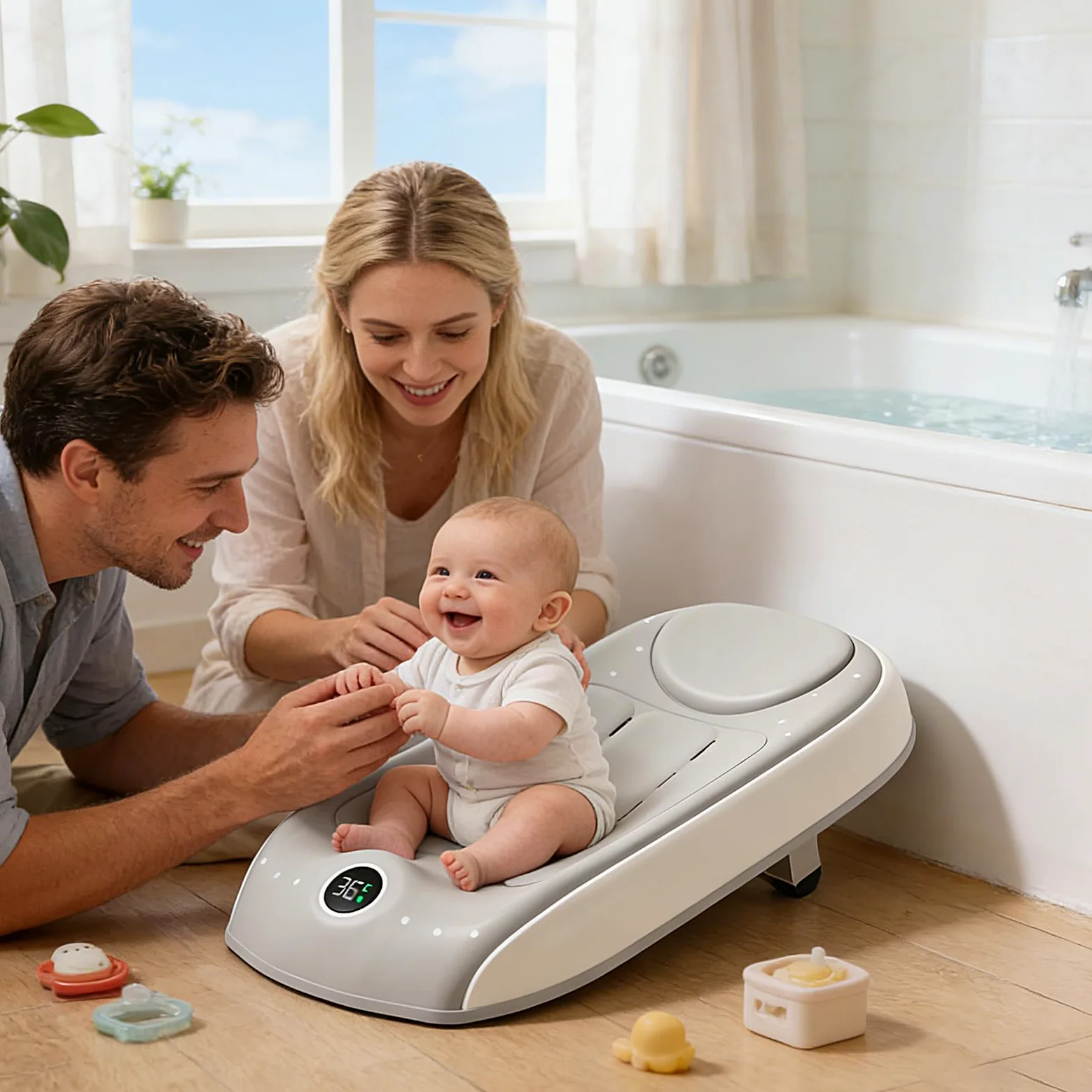 Supporto da bagno per l'infanzia Supporto da bagno con rilevamento | Seggiolino da vasca per bambini con regolazione di altezza a tre livelli Doccia per bambini in casa, viaggio, hotel