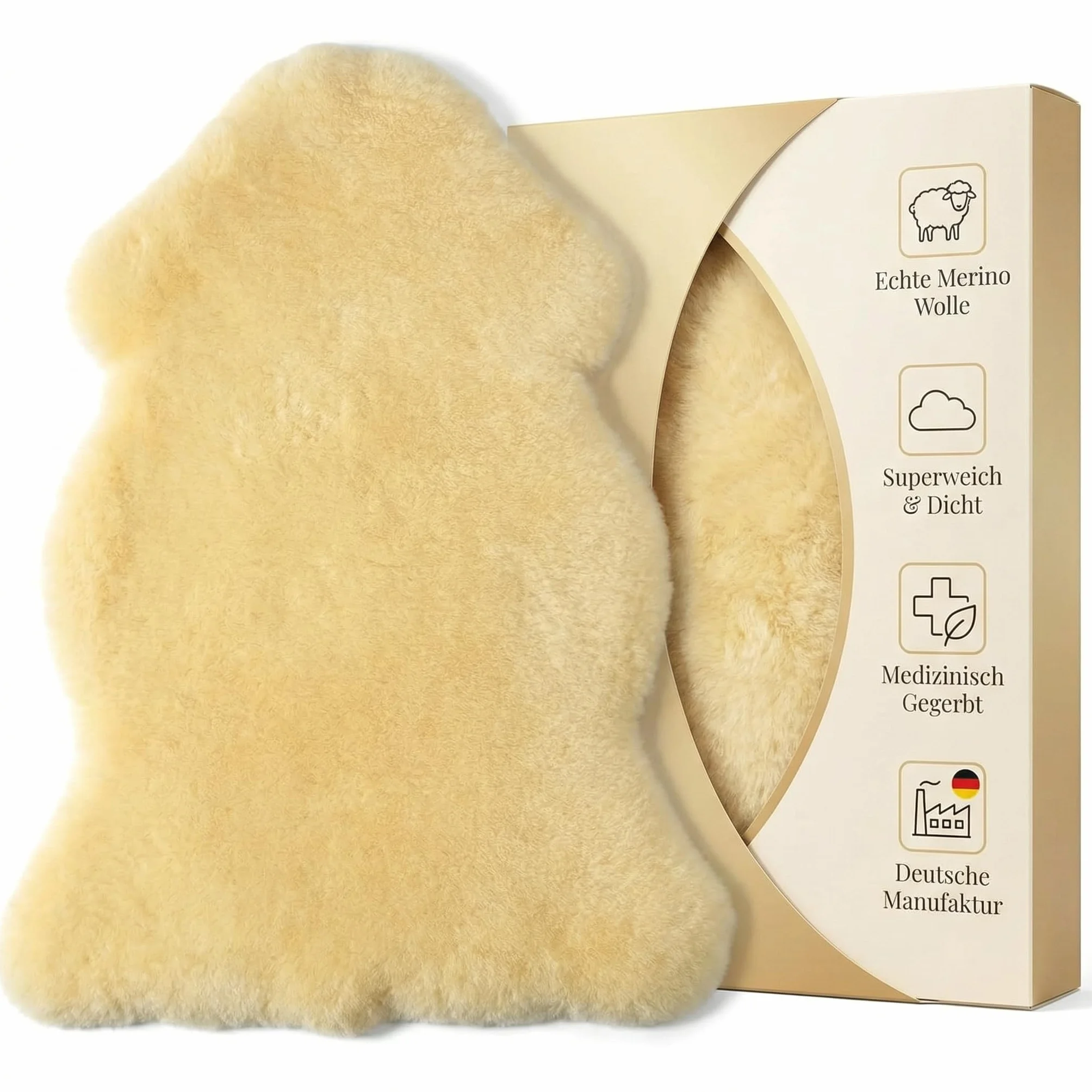 Pelle di agnello Merino per bambini. LANABEST premium qualita prodotta in Germania. Lavabile a 30 °. Particolarmente morbide, accoglienti e poco odorose. Senza cromo. BIO-QUALITA di cui ti puoi fidare = qualità del regalo. Lunghezza della pelle circa 70 c