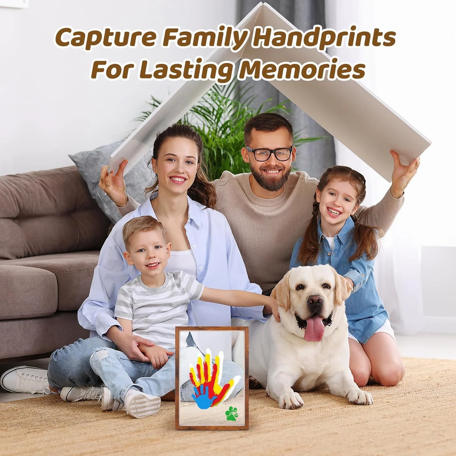 Kit per impronte di mani, cornice per ricordi fai da te, kit di ornamenti per stampe a mano, regali di famiglia per nonni, neogenitori, festa della mamma, festa del papà, compleanno