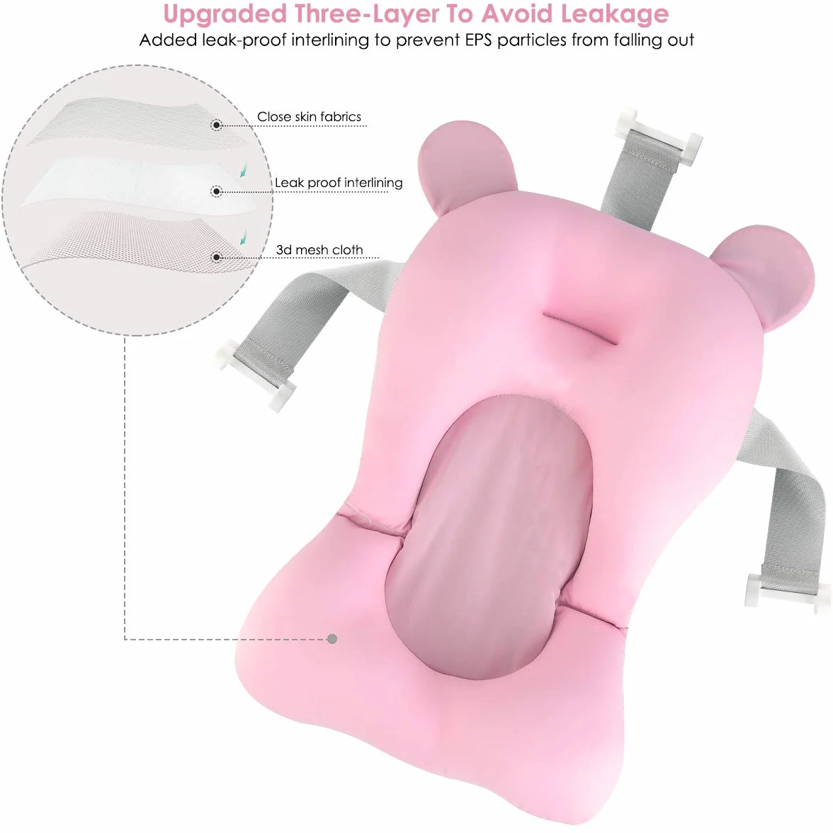 Josopa Imbottitura per Vasca da Bagno per Bambini e Neonati, Antisdrucciolo, Cuscino e Lettino Galleggiante per Baby Shower