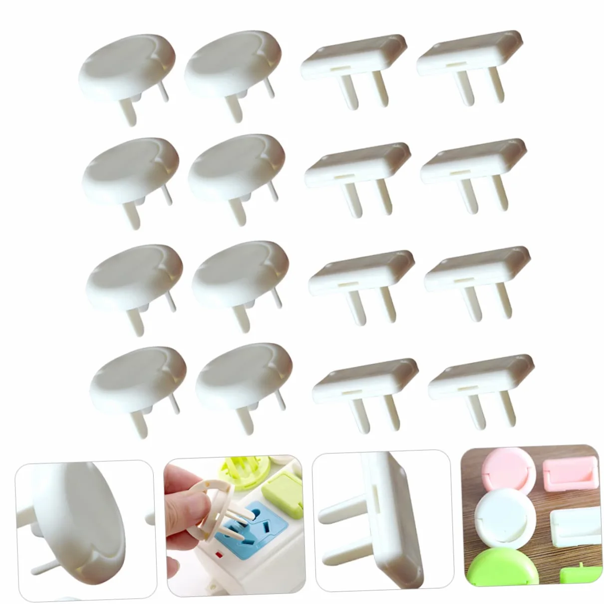 Copriprese di Sicurezza per Prese Elettriche Ragazzo Ragazza 60 Pezzi | Abs Bianco, Adatto a Socket e Outlet, Inserimento Saldo, Confezione da 60