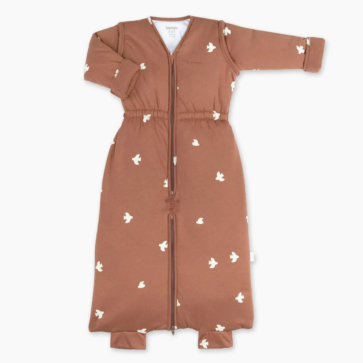 BEMINI Sacco nanna con gambe separabili invernali – TOG 2.5 Pady jersey + jersey – Piuma moka