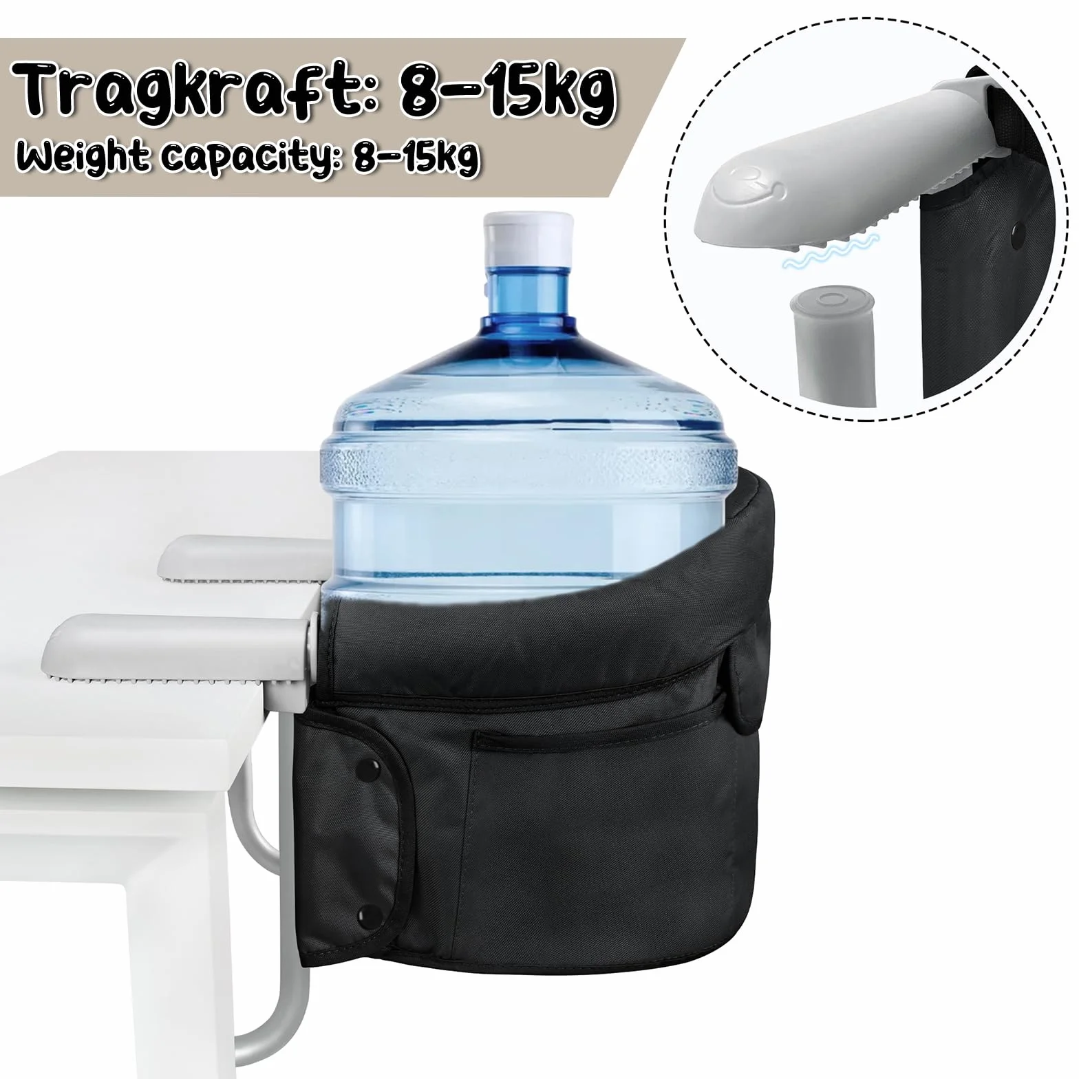 ACXIN Seggiolino da tavolo, seggiolone con borsa per il trasporto, seggiolone di alta qualità, per ristoranti, viaggi e co, portata fino a 15 kg (nero)