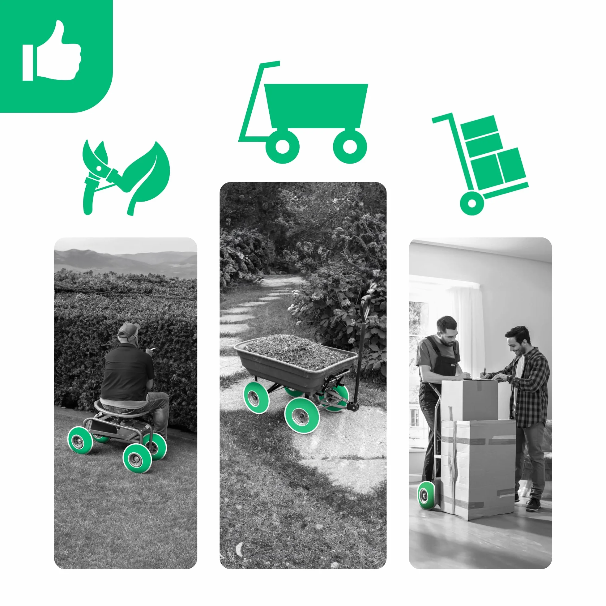 MoovMoov Camera d’Aria 4.10/3.50-4 per Scooter per Disabili, Scooter a Quattro Ruote, Carrello a Mano e Carrello da Giardino - Cerchio 4 Pollici - Set da 2