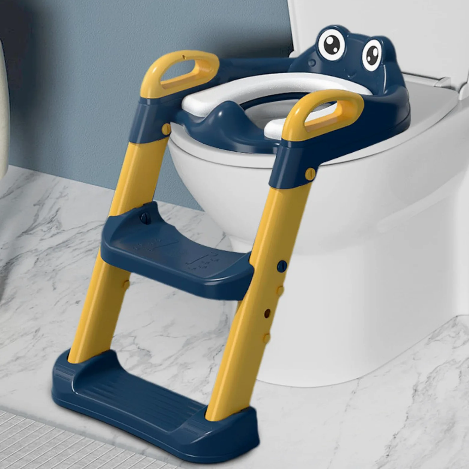Scaletta WC per vasino pieghevole da allenamento per WC, non scivolando | sopra il vasino del water, strisce vasino con manici per bambini ragazze 1-8