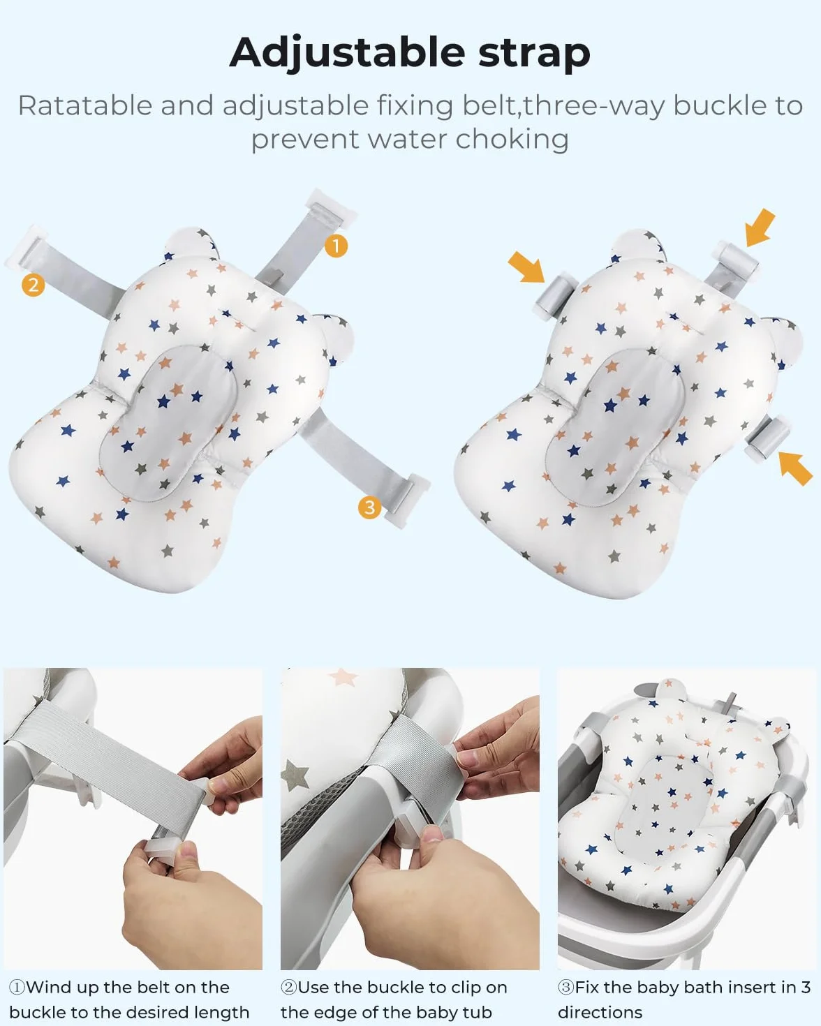 Vaschetta Bagnetto Neonato Vasca Bagno Pieghevole Neonati Bambini Supporto Riduttore Cuscino Materassino Baby Sdraietta Bacinella Tappetino Bambino Tinozza Bimbi Salvaspazio Portatile (bianco)