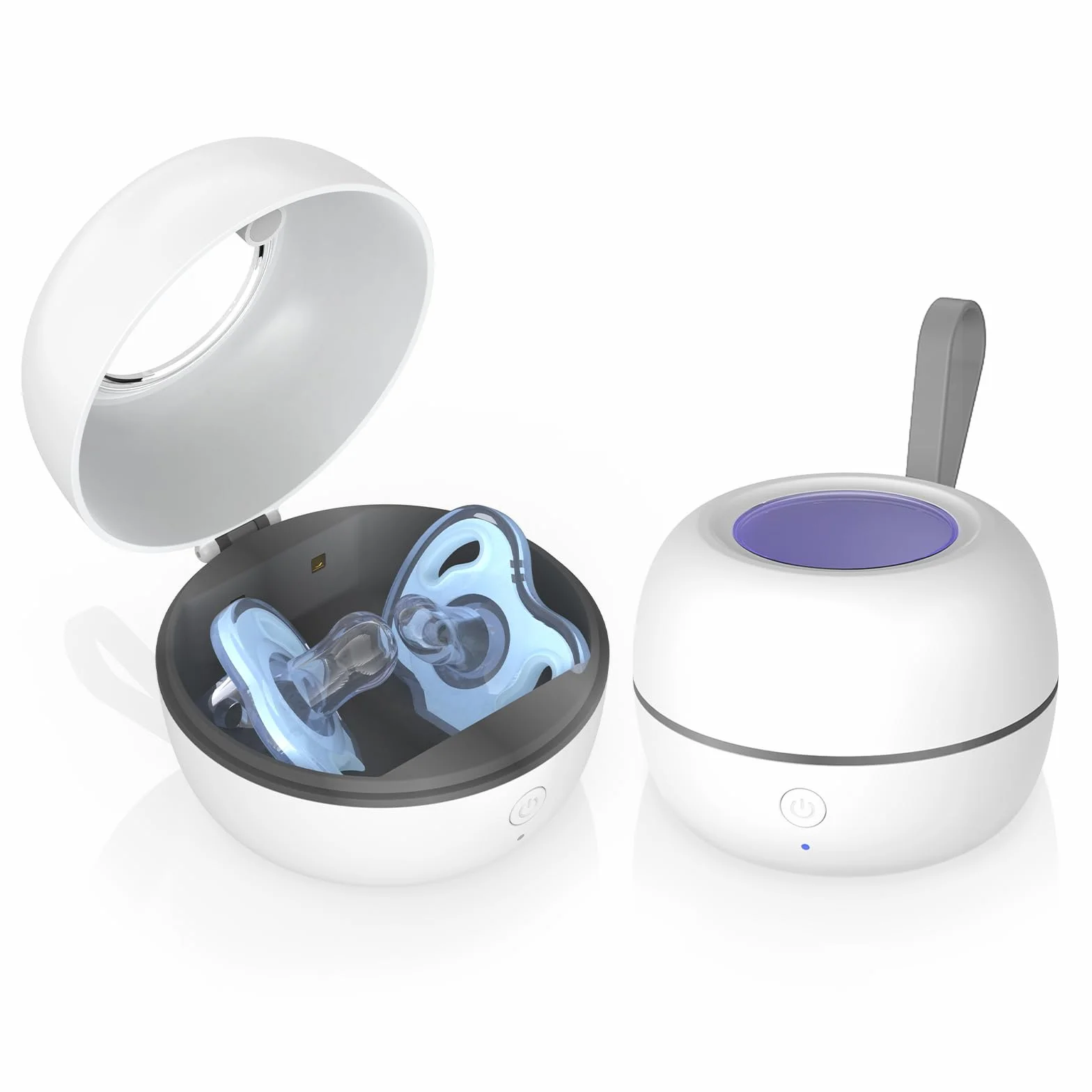 MOMMED Sterilizzatore UV Portatile, Sterilizzatore Portatile per Succhietti, Sterilizzazione al 99,99% in 3 Minuti, Autonomia della Batteria di 270 Minuti, Disinfettante per Succhietti da Viaggio