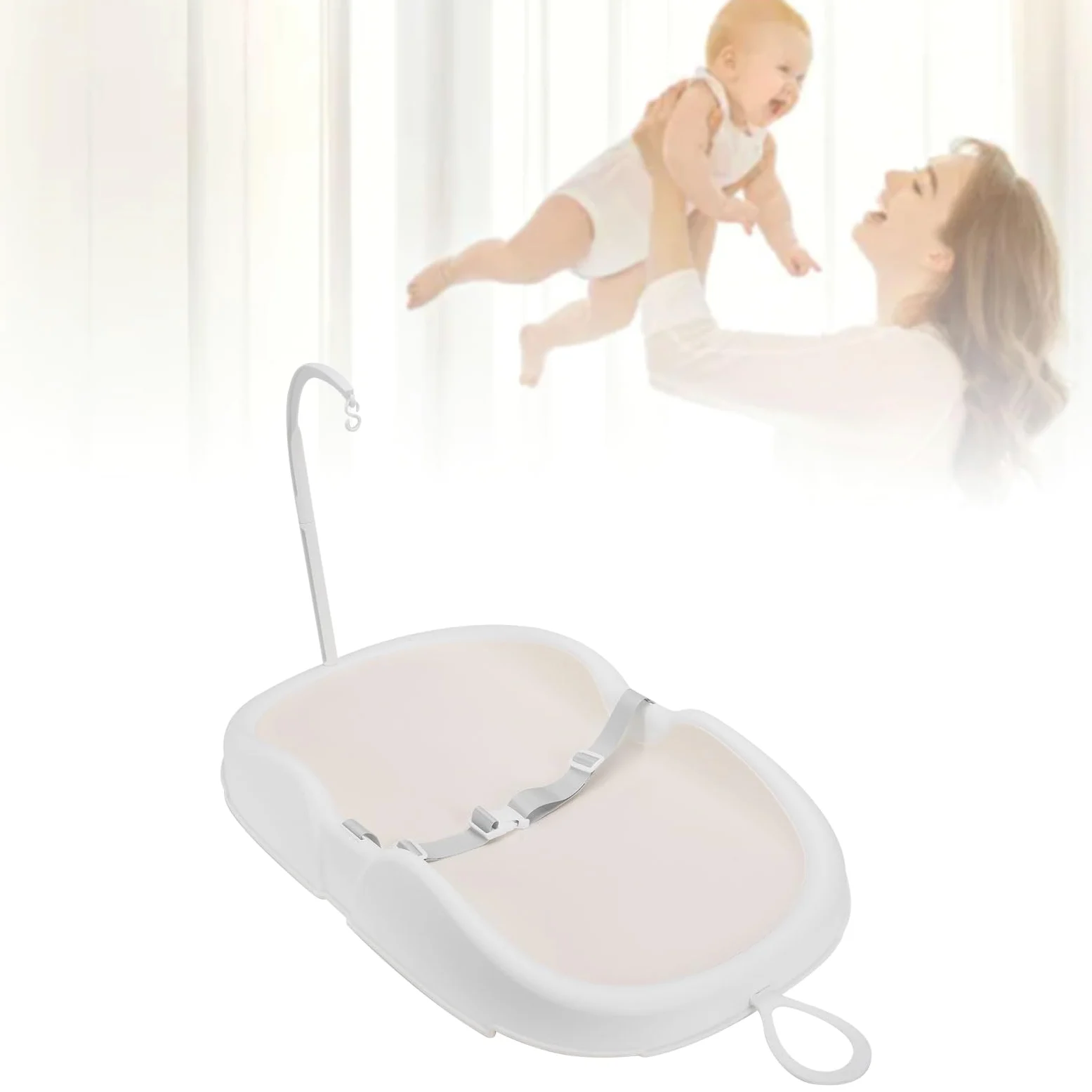 Sxhlseller Fasciatoio per Pannolini Stazione Infantile Innovativa e per il Bagnetto dei Neonati Ideale per Genitori Impegnati e Viaggi 28,74x16,14 Pollici (Beige)