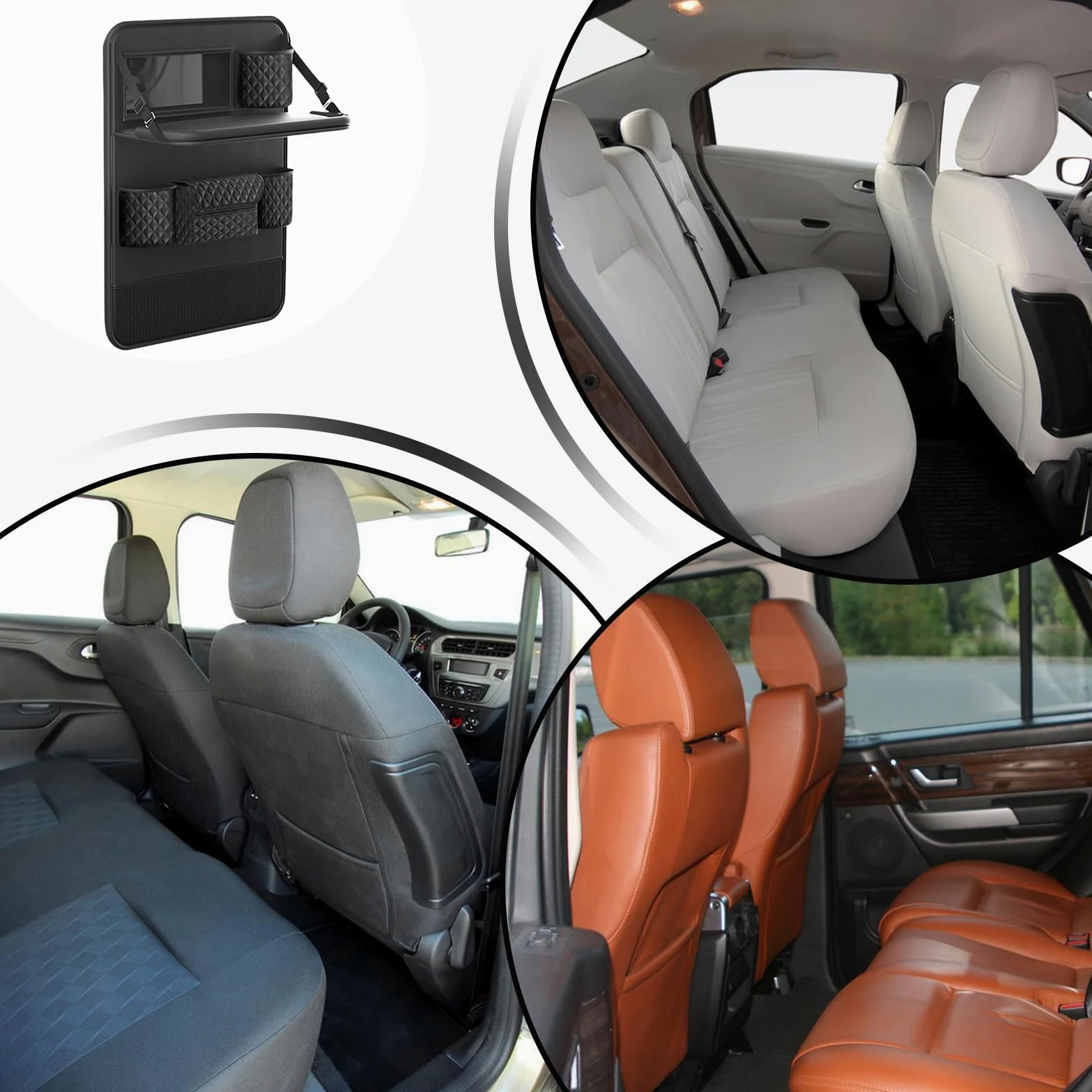 Organizzatore di auto sul sedile, organizzatore di stoccaggio posteriore | Scheda multiuso, da viaggio, supporto da tavolo