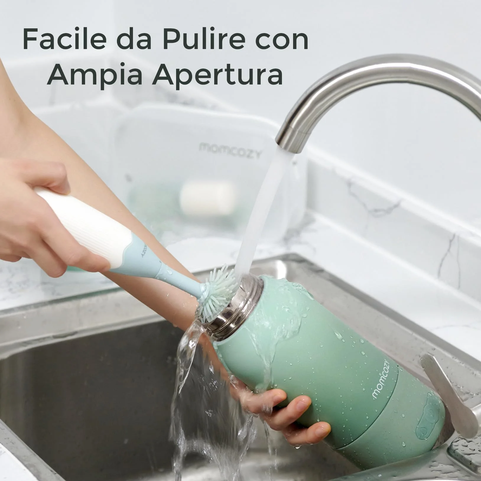 Momcozy Scaldabiberon Portatile, Riscaldamento Rapido e Lunga Durata della Batteria, 2 Modalità per Latte Materno e Acqua, Grande Capacità di 500ml per Tutto il Giorno