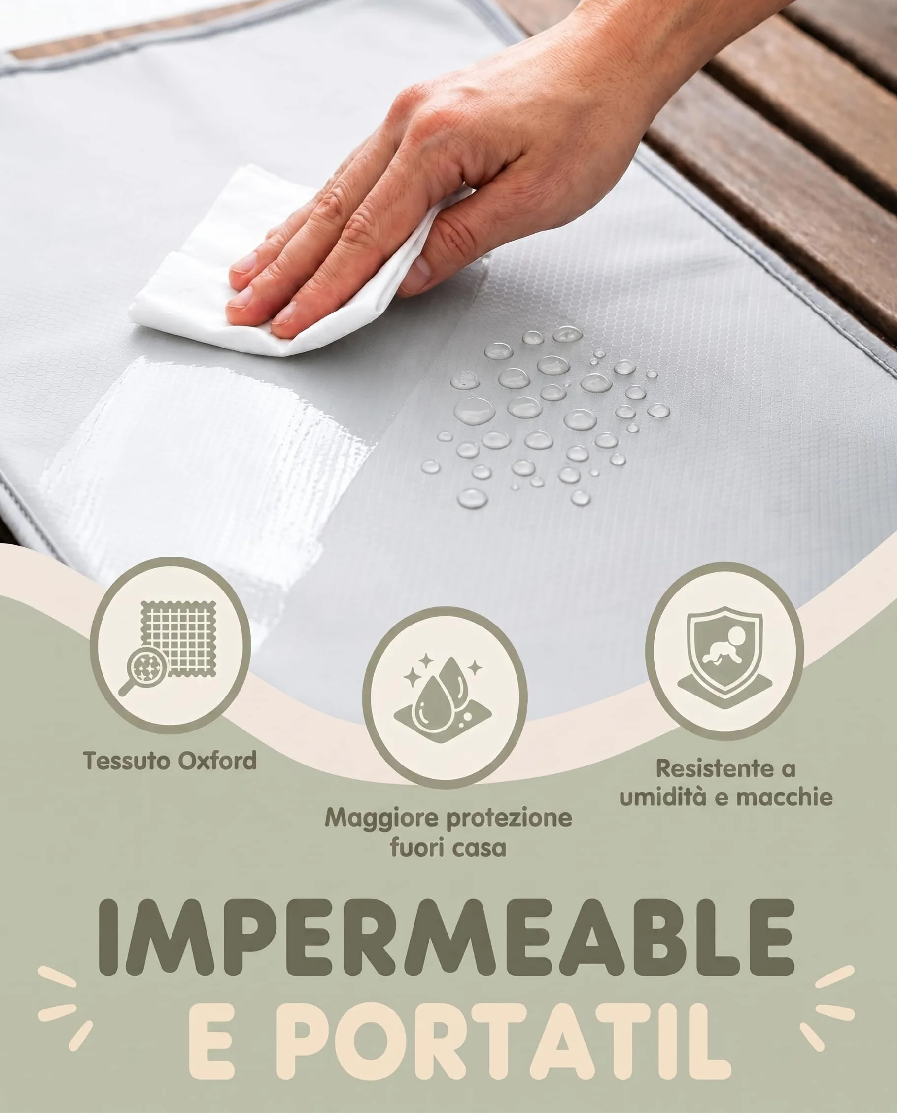 Fasciatoio Portatile Neonato Impermeabile Pieghevole Lavabile per Lavatrice Cambio Pannolino Neonati Accessori Idea Regalo Nascita Neo Mamma Regali Baby Shower Bimba Changing Mat Baby Valbaby