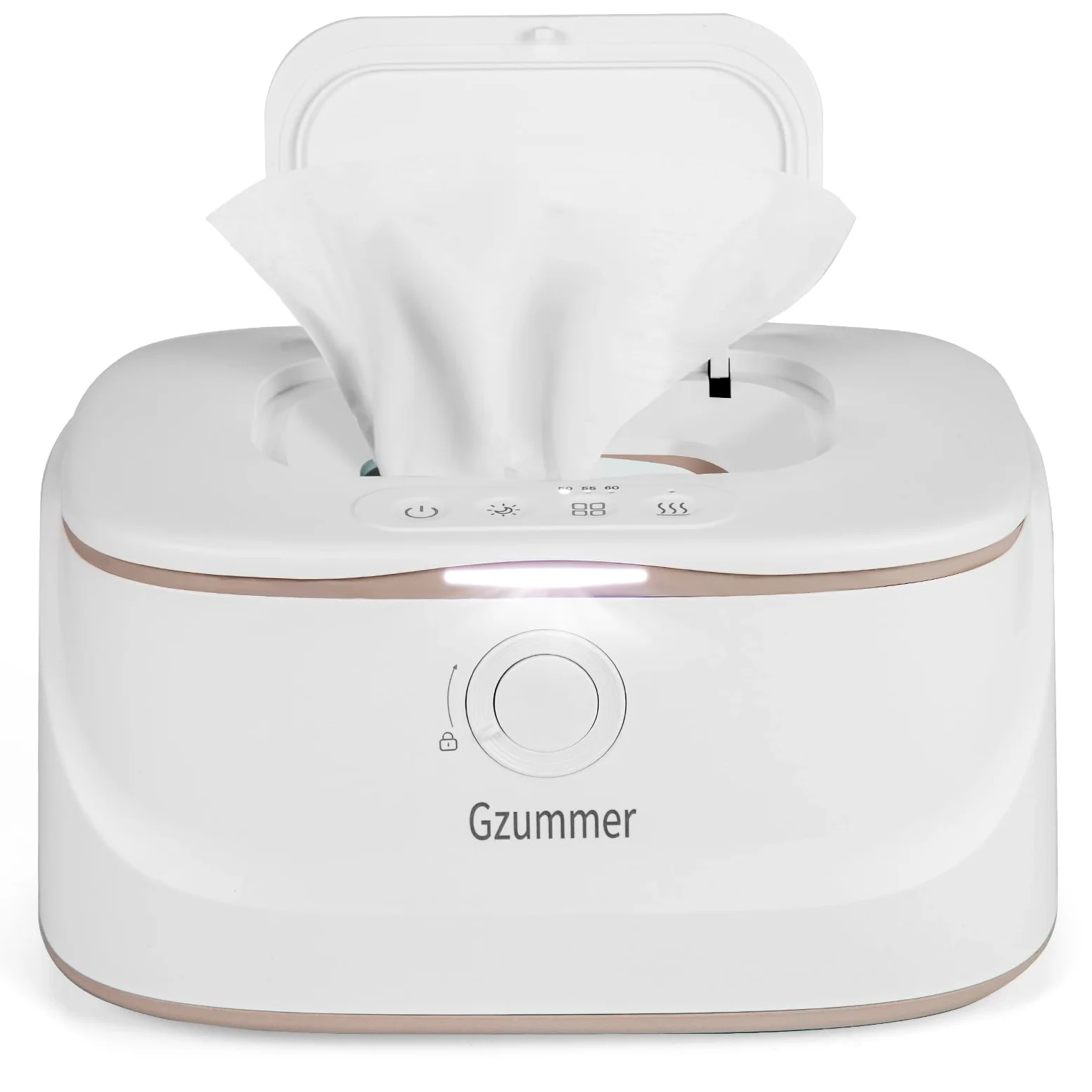 Scaldasalviette per bambini, dispenser per salviettine umidificate per bambini, 3 salviette con controllo della temperatura, grande capacità, per bambini con luce notturna