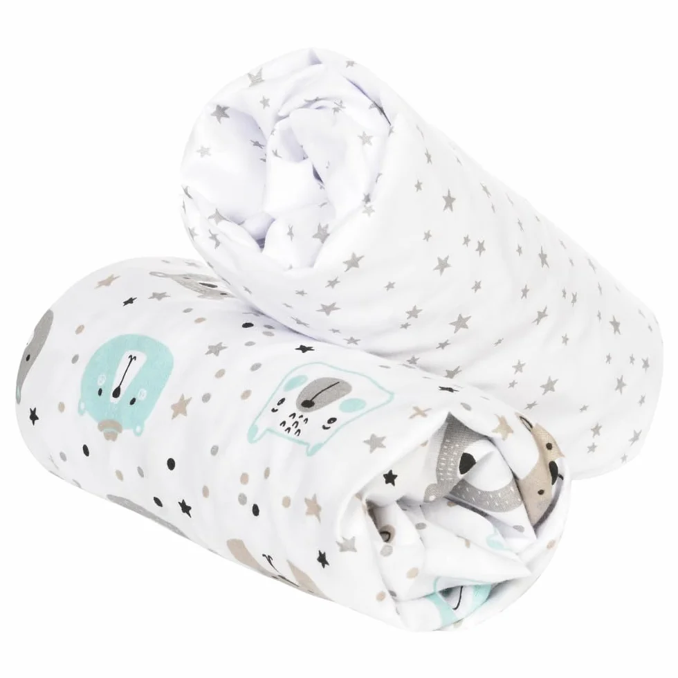 Flyideas Set Lenzuola con Angoli Flanella 100% Caldo Cotone Morbido Lenzuolo Invernale per Culla Fianco Letto Neonato (2 Lenzuola, 120x60 cm)