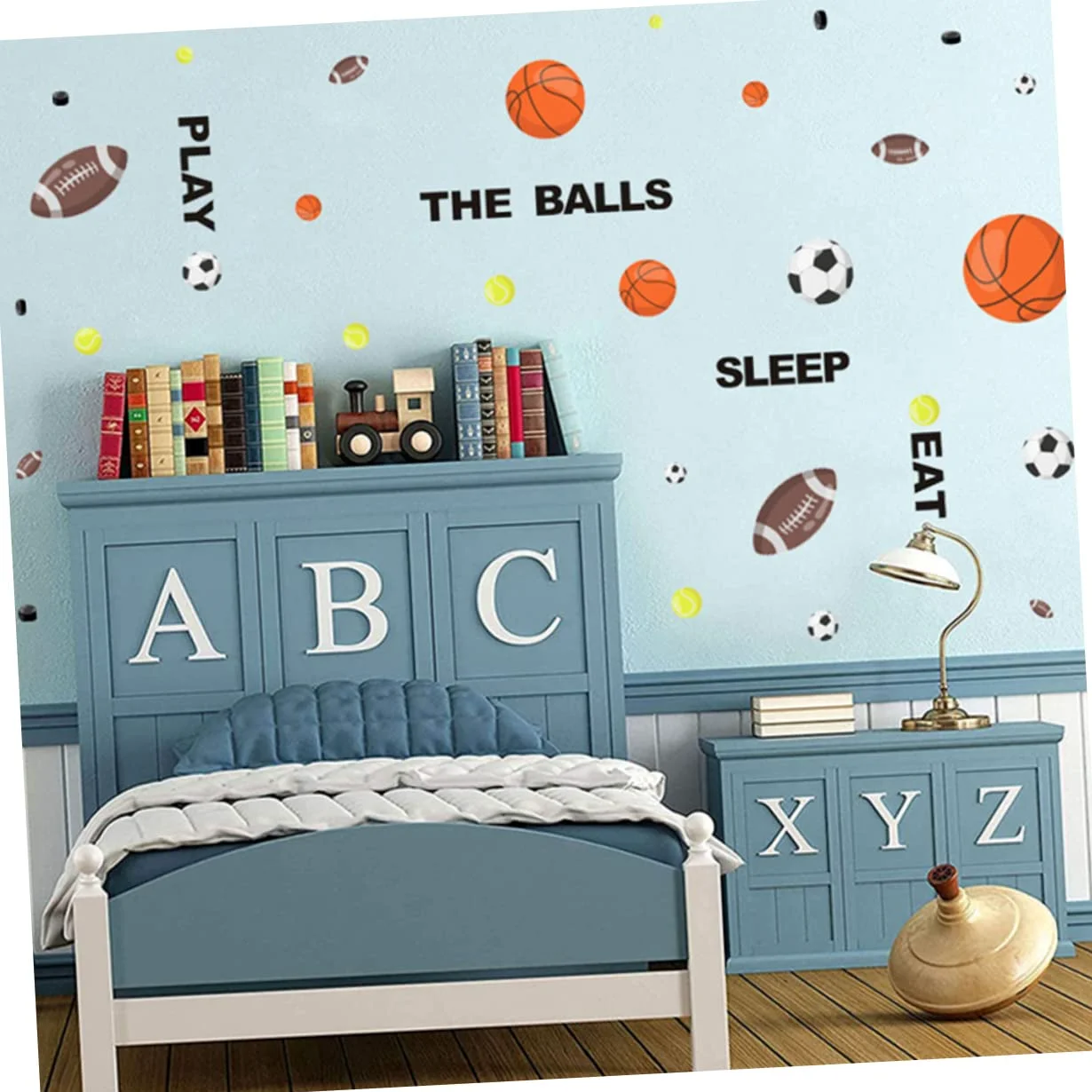 Toyvian 3pezzi Adesivi Murali Sportivi Per Ragazzo Ragazza Decalcomanie Rimovibili Per Decorare Camerette Con Palloni Da Calcio e Basket Facili Da Applicare e Rimuovere Perfetti Per