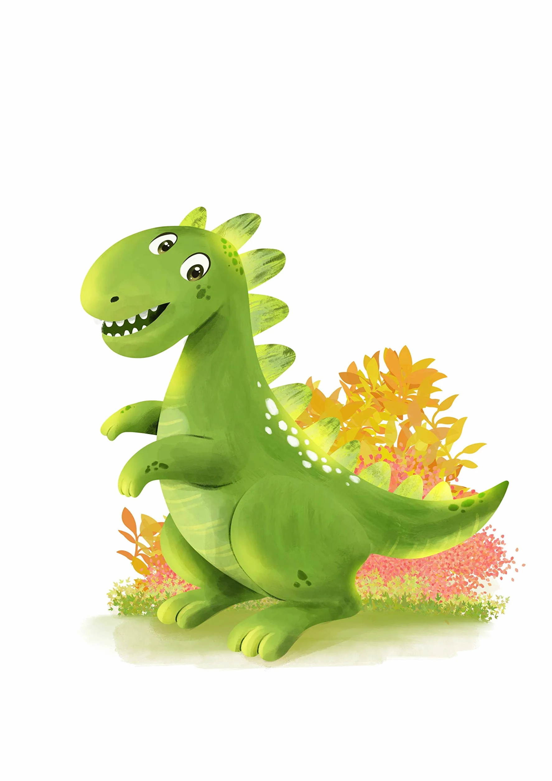 Set di 4 immagini dinosauri per cameretta dei bambini e cameretta dei bambini, poster DIN A4, animali T-Rex (senza cornice)