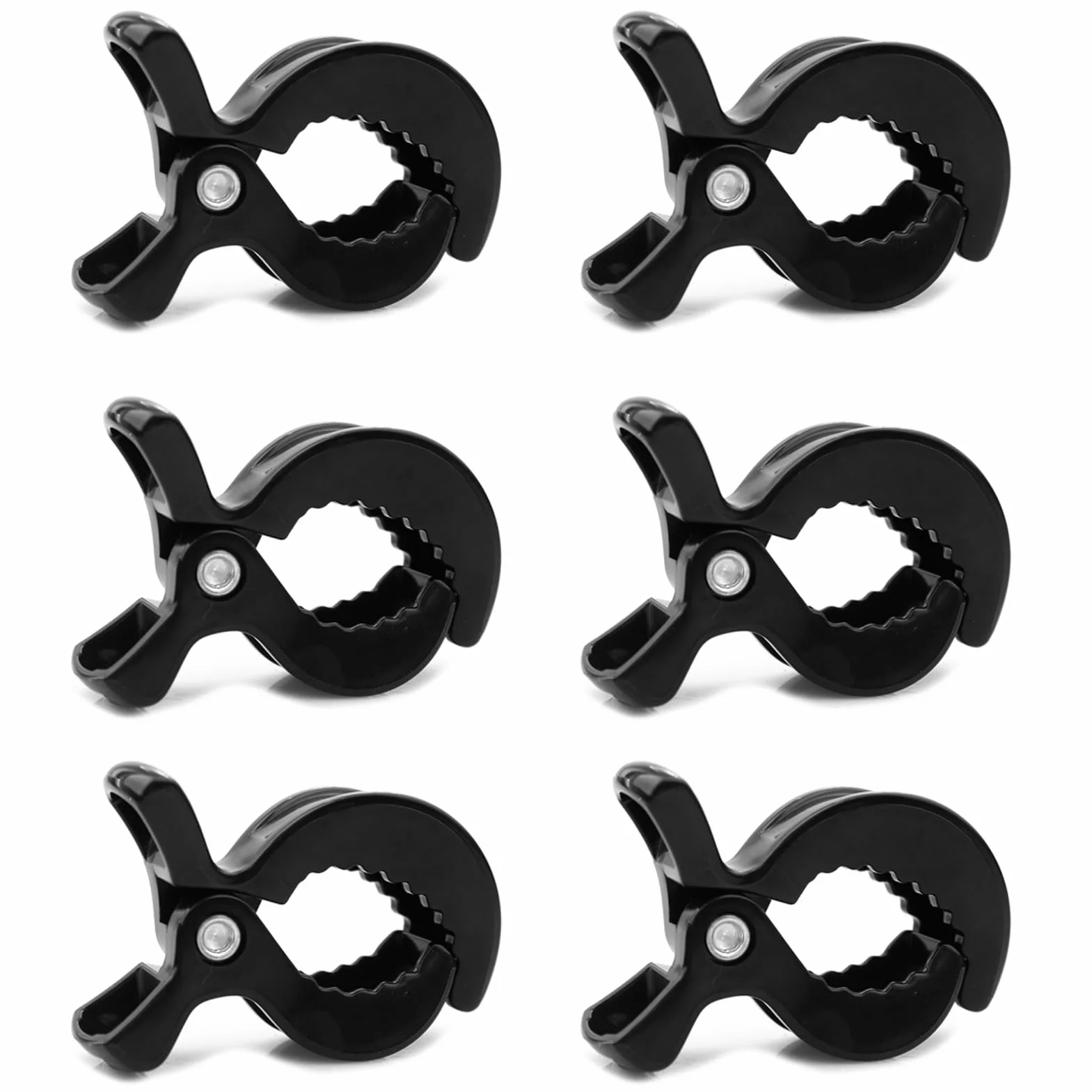 6 Pezzi Set di Mollette Passeggino,Accessori Passeggino Ganci Passeggino Universali Clip Coprisedili per Auto,Morsetto per Coperta Zanzariera Passeggino e Coperta Passeggino-Nero