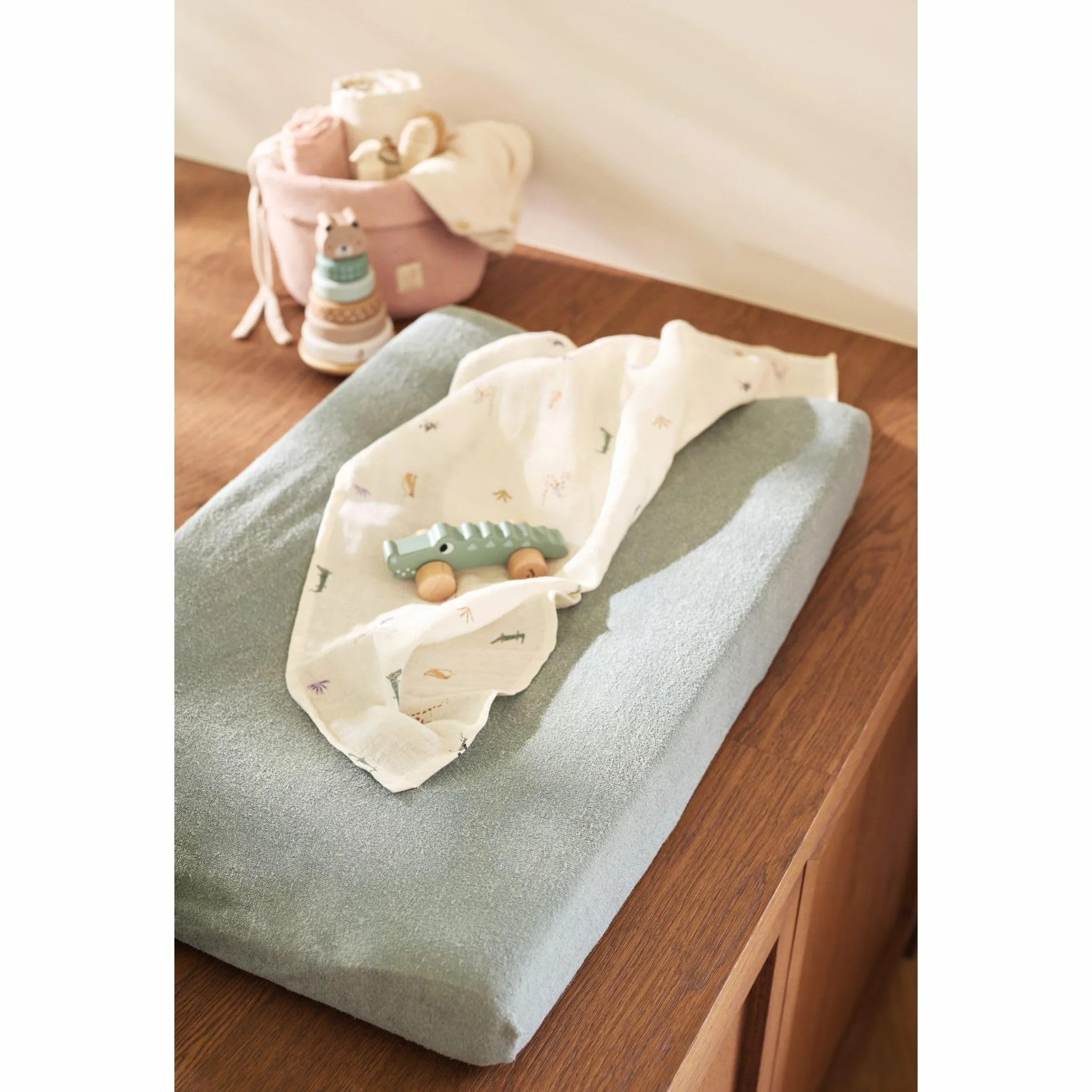 Jollein Copri fasciatoio in spugna – verde mare – confezione da 2 – 50 x 70 cm – 85% cotone – 15% poliestere – certificato Oeko-Tex – rivestimento fasciatoio