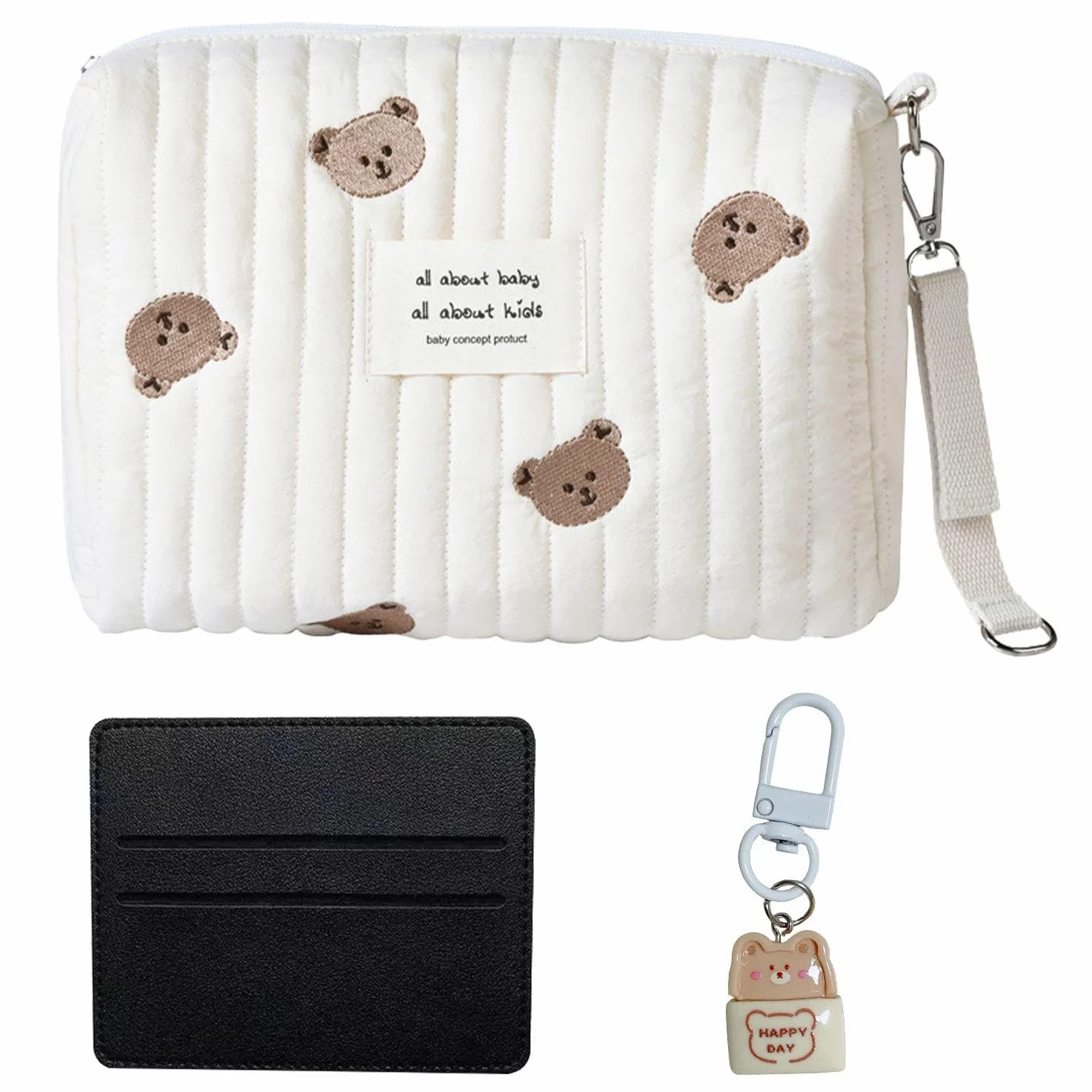 1 Borsa Da Viaggio, 1 Portacarte, 1 Portachiavi, Borsa Portatile, Borsa Per Pannolini Per Bambini, Custodia