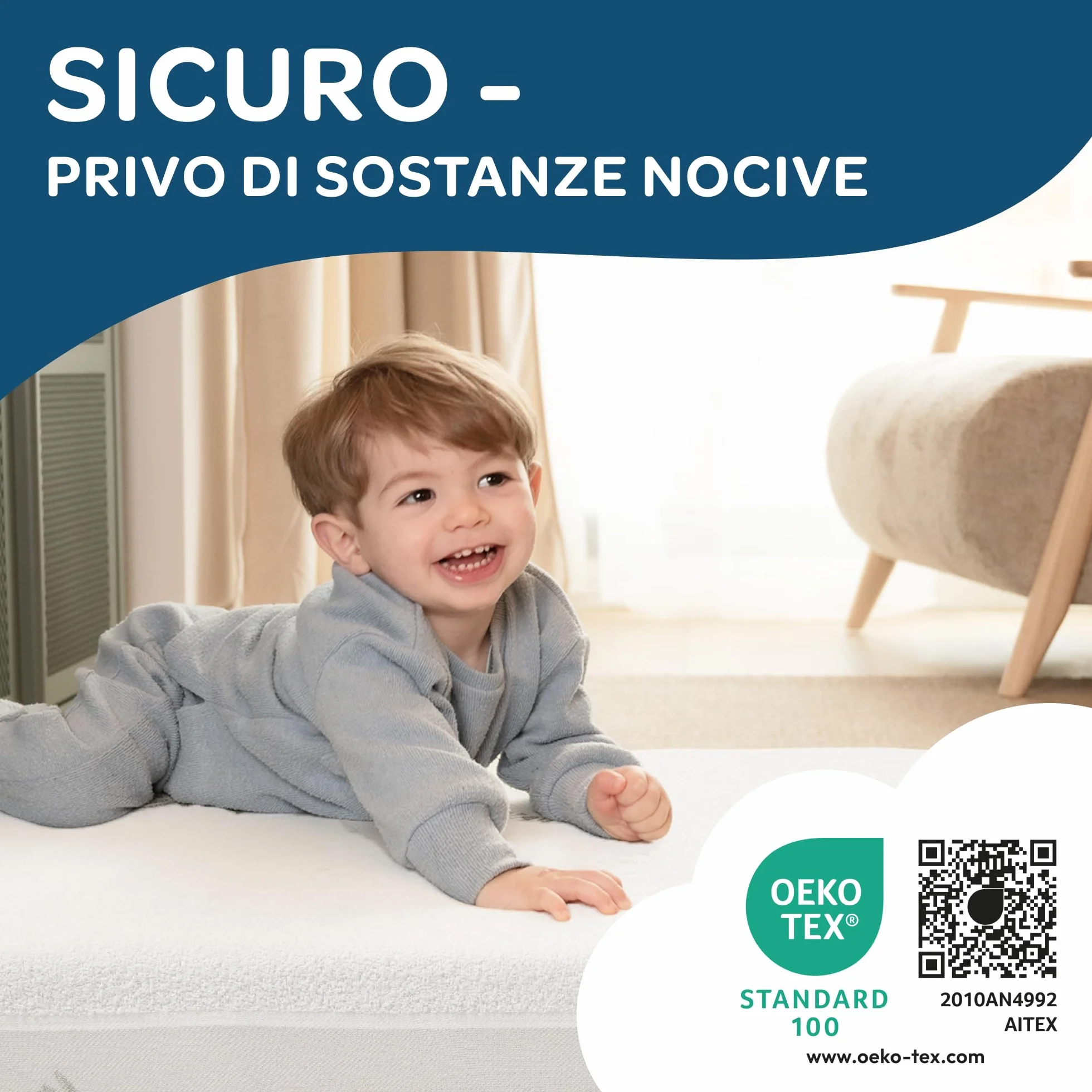 DolciSogni Coprimaterasso Lettino 50x85 cm Impermeabile (2 Pezzi) – Angoli Elasticizzati – Traspirante, Antibatterico e Morbido sulla Pelle – Lavabile fino a 60°C – Certificato OekoTex Made in Europe
