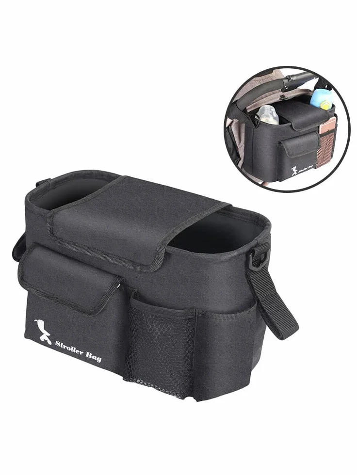 Organizer per Passeggino | Borsa Porta Passeggino Antiscivolo,Borsa Trolley da Appendere per Bambini Compatibile con la Maggior Parte degli per passeggini di Grande capacità