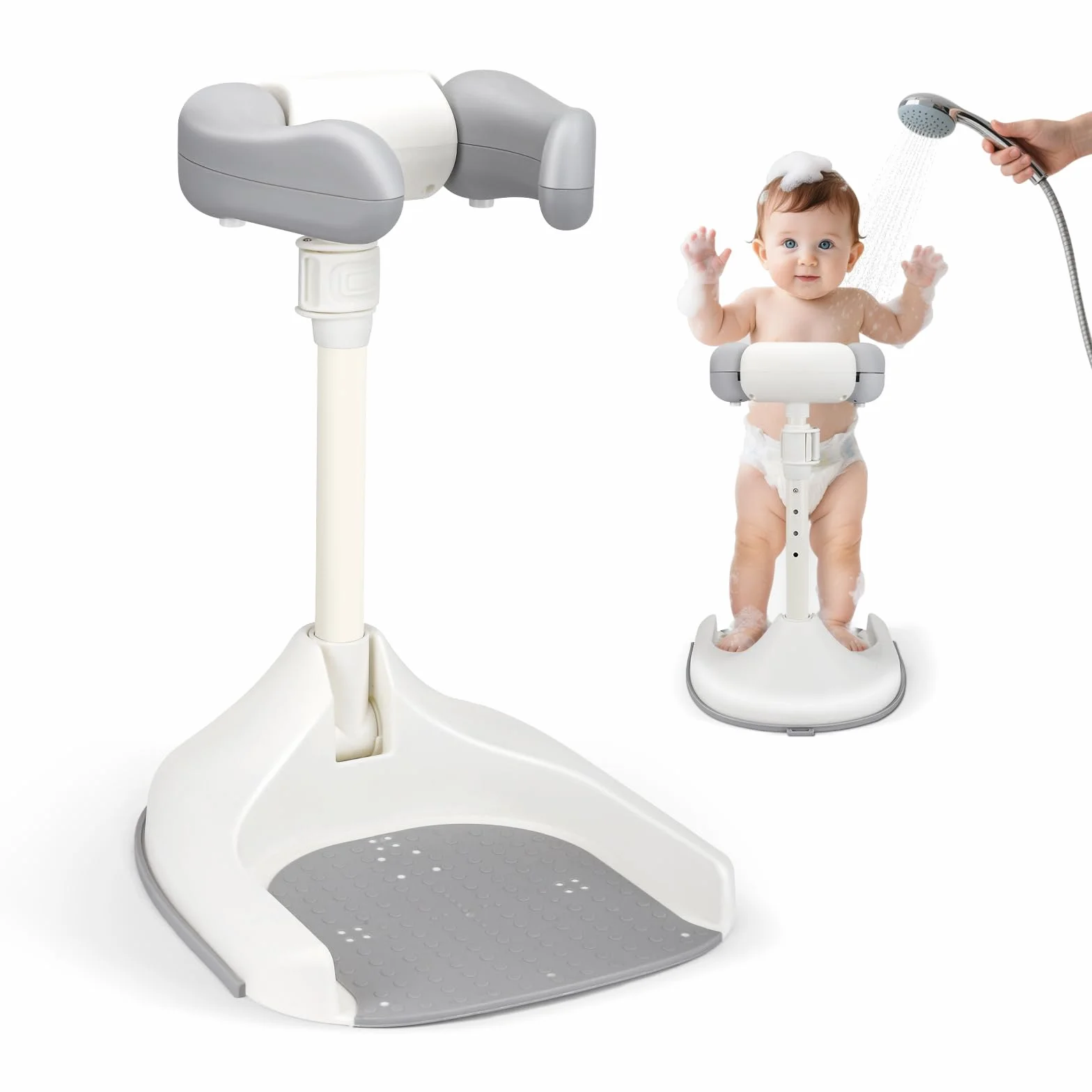 Supporto Doccia Bambini In Piedi,Altezza Regolabile,Con Base Antiscivolo,Supporto Doccia Bambini In Piedi Per 8 A 36 Mesi