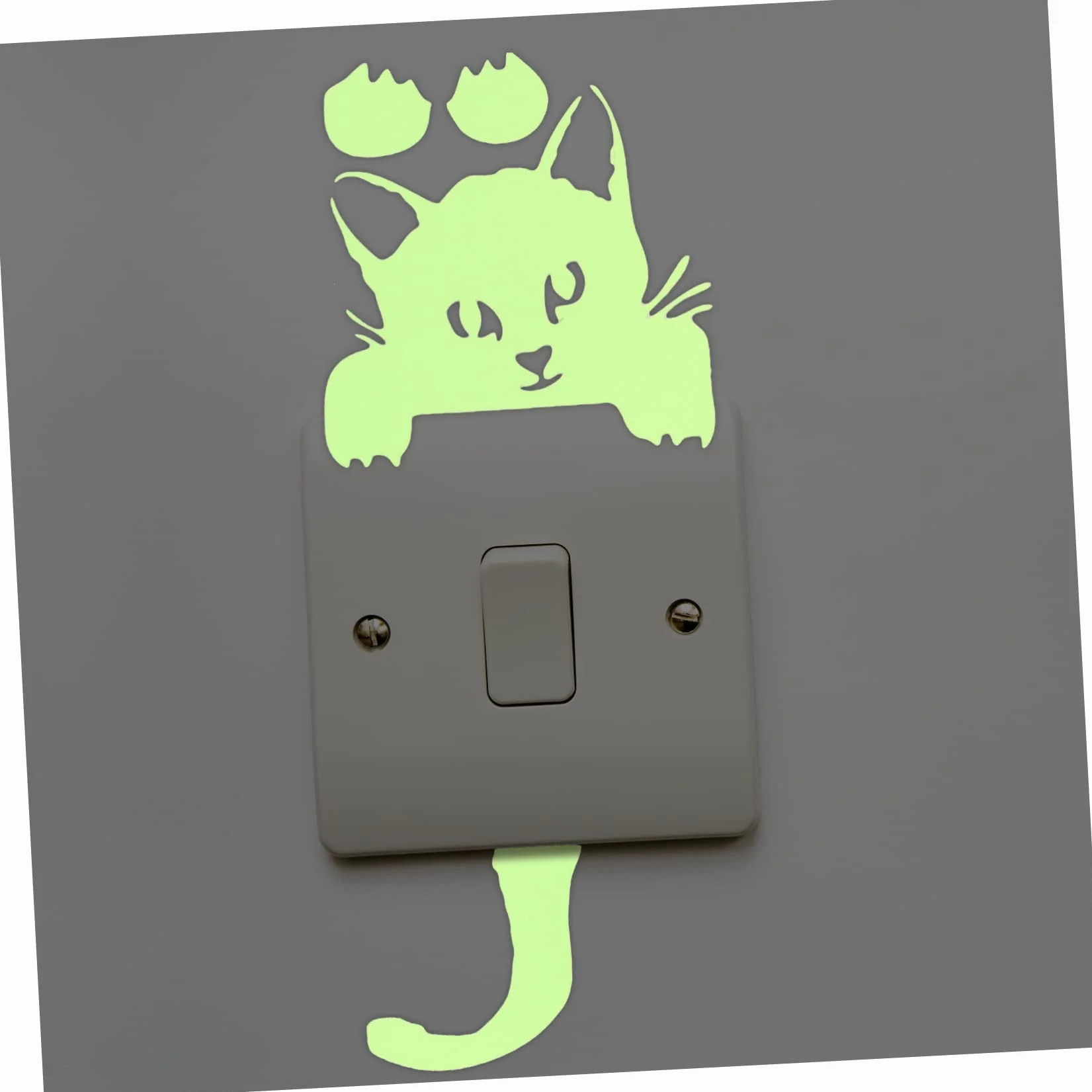 2pezzi Adesivi Murali Luminosi Per Adesivi Creativi Tema Gatto Per Decorare Camera Salotto Cucina e Altro Facili Da Applicare e Realizzati Durevole