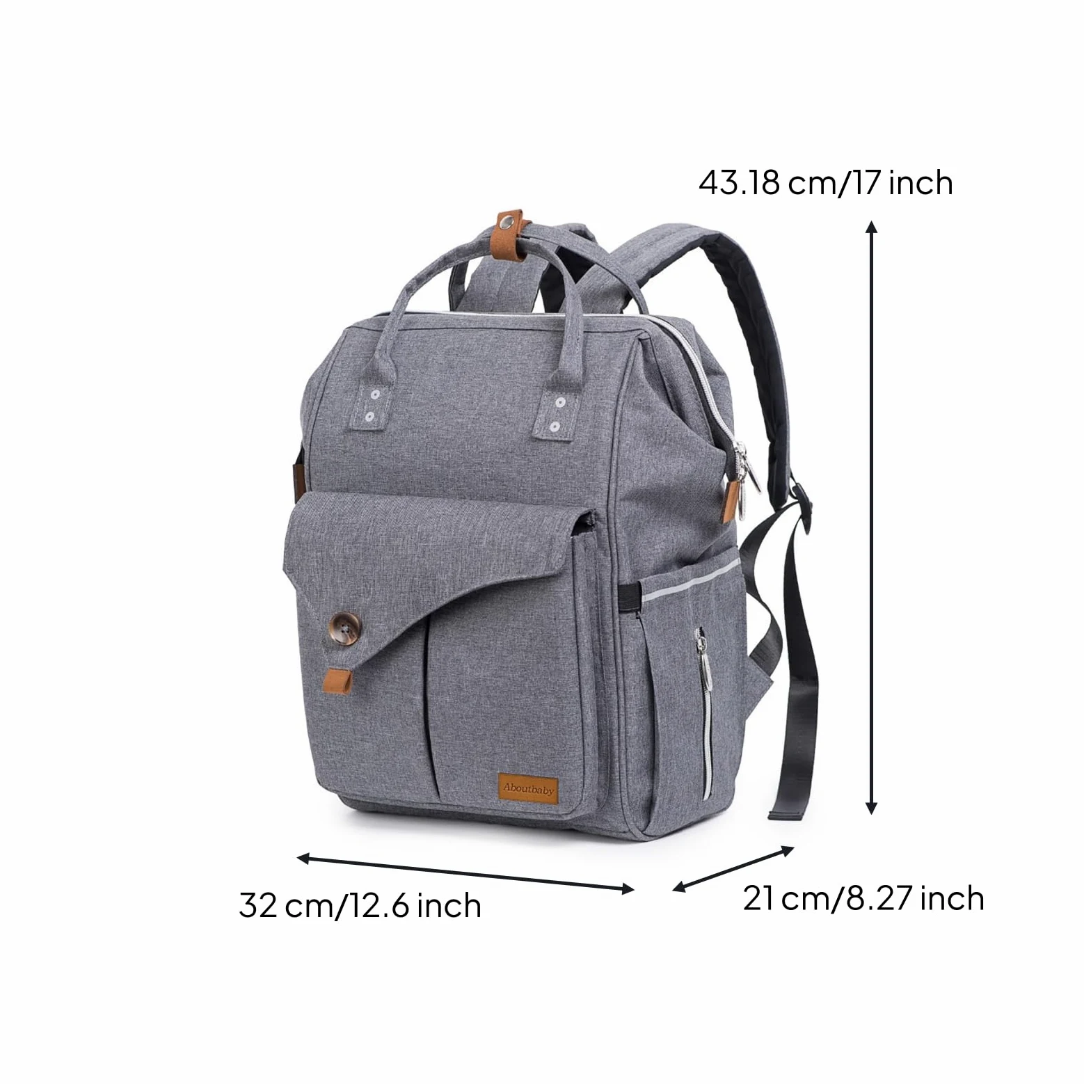 Zaino Fasciatoio Borsa Pannolini Zaino Neonato Zaino Maternità Borsa Cambio Impermeabile con Scomparti Dedicati Anteriore E Tasca Laterale Adatto a Nido Auto Passeggiate, Array, Grigio