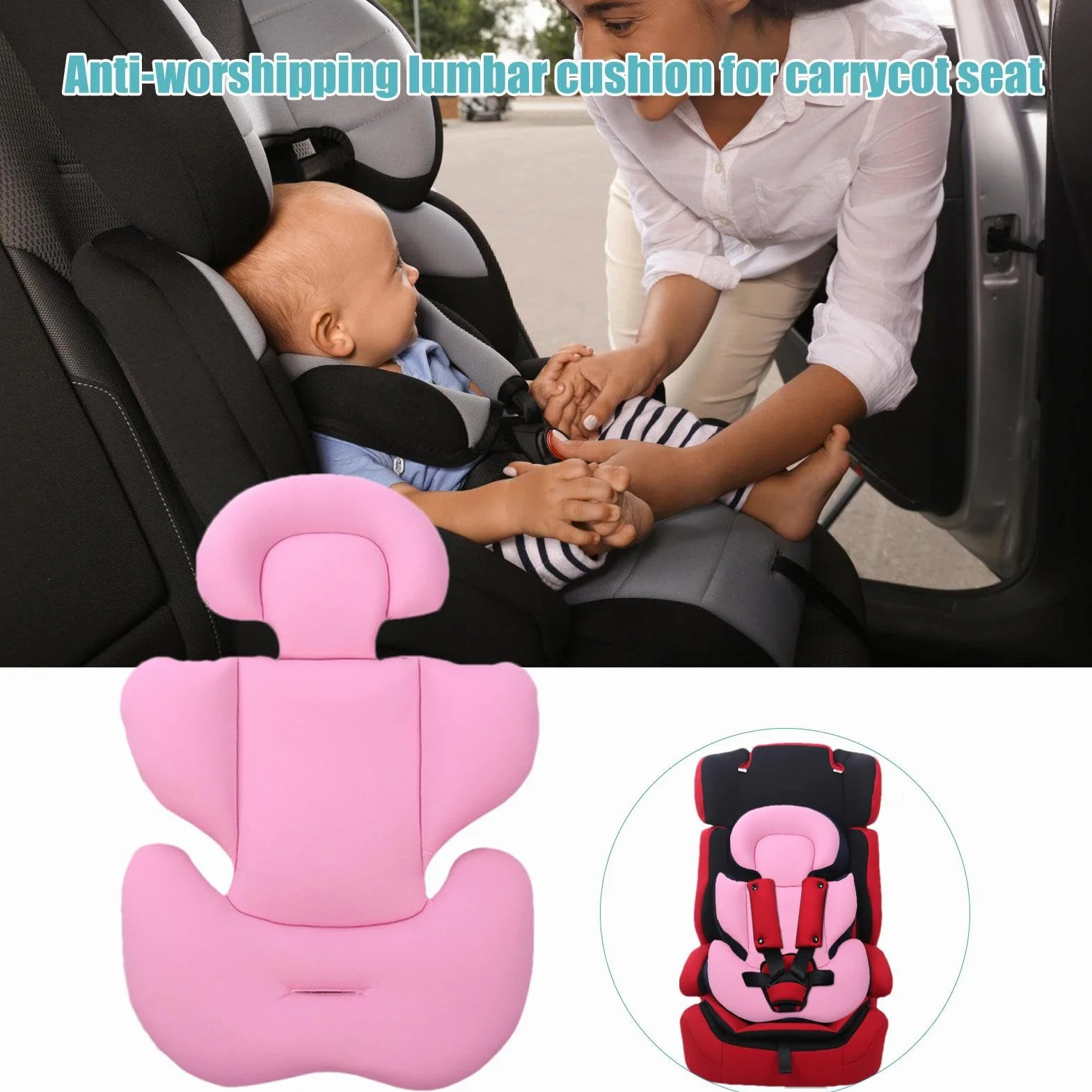 Cuscino Per Passeggino, Riduttore Sedile Per Passeggino, Supporto Per La Testa E Corpo Del Seggiolino Auto Per Bambini
