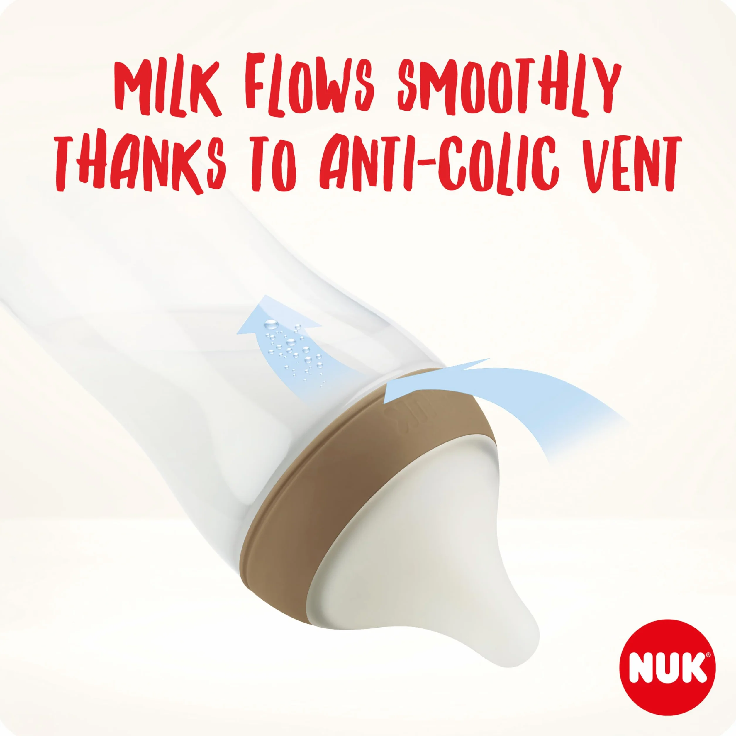 NUK biberon Perfect Match | 0+ Mesi | Si adatta al palato del bambino | Controllo della temperatura | Sfiato anti-colica | 150 ml | Senza BPA | Tettarella piccola in silicone | Arcobaleno