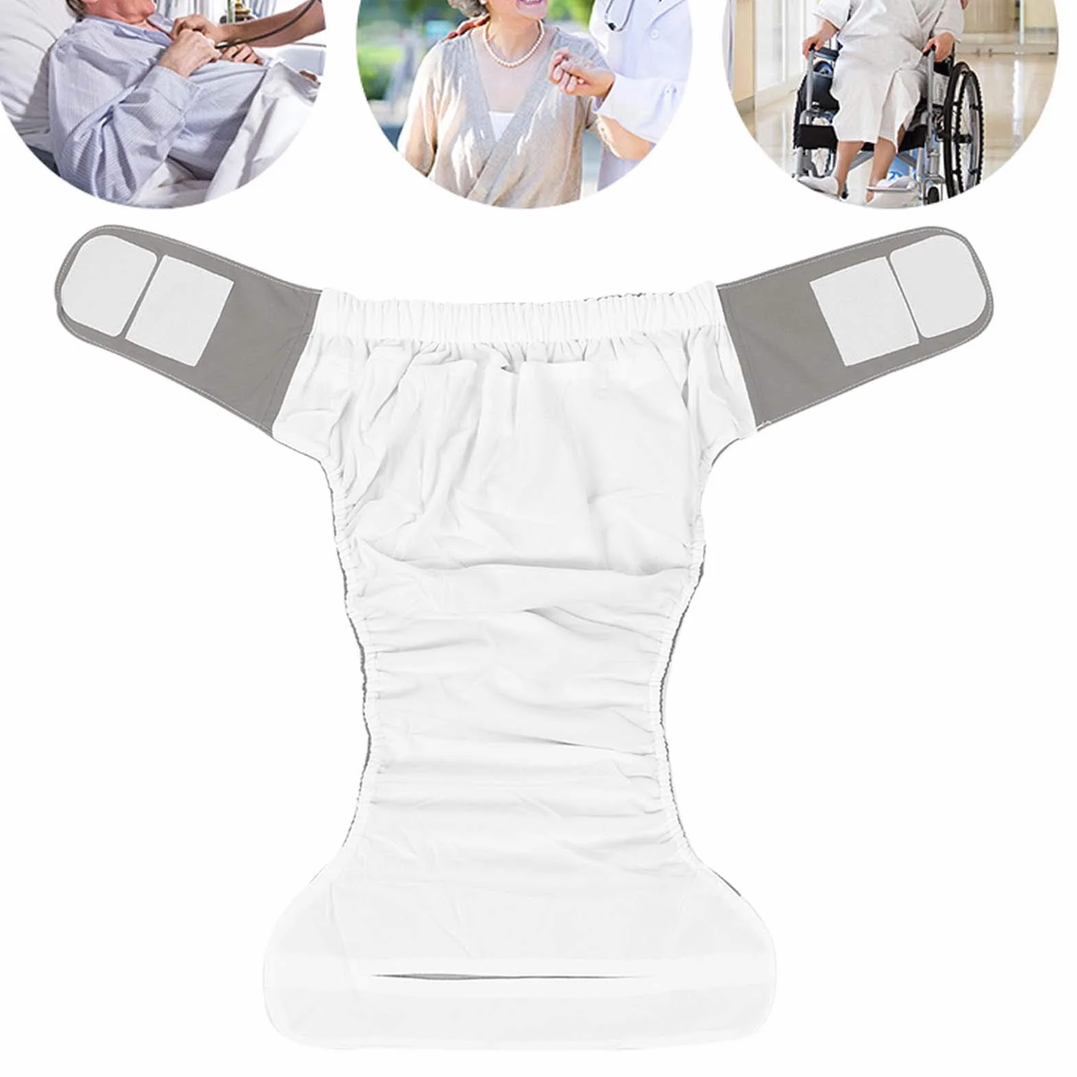 Pannolini Nuoto per Adulti, Pannolini Nuoto Impermeabili, Pannolini di Stoffa Riutilizzabili, Pantaloni per Pannolini per Anziani, (Taglia unica (misura 1'5 a 3'8 di