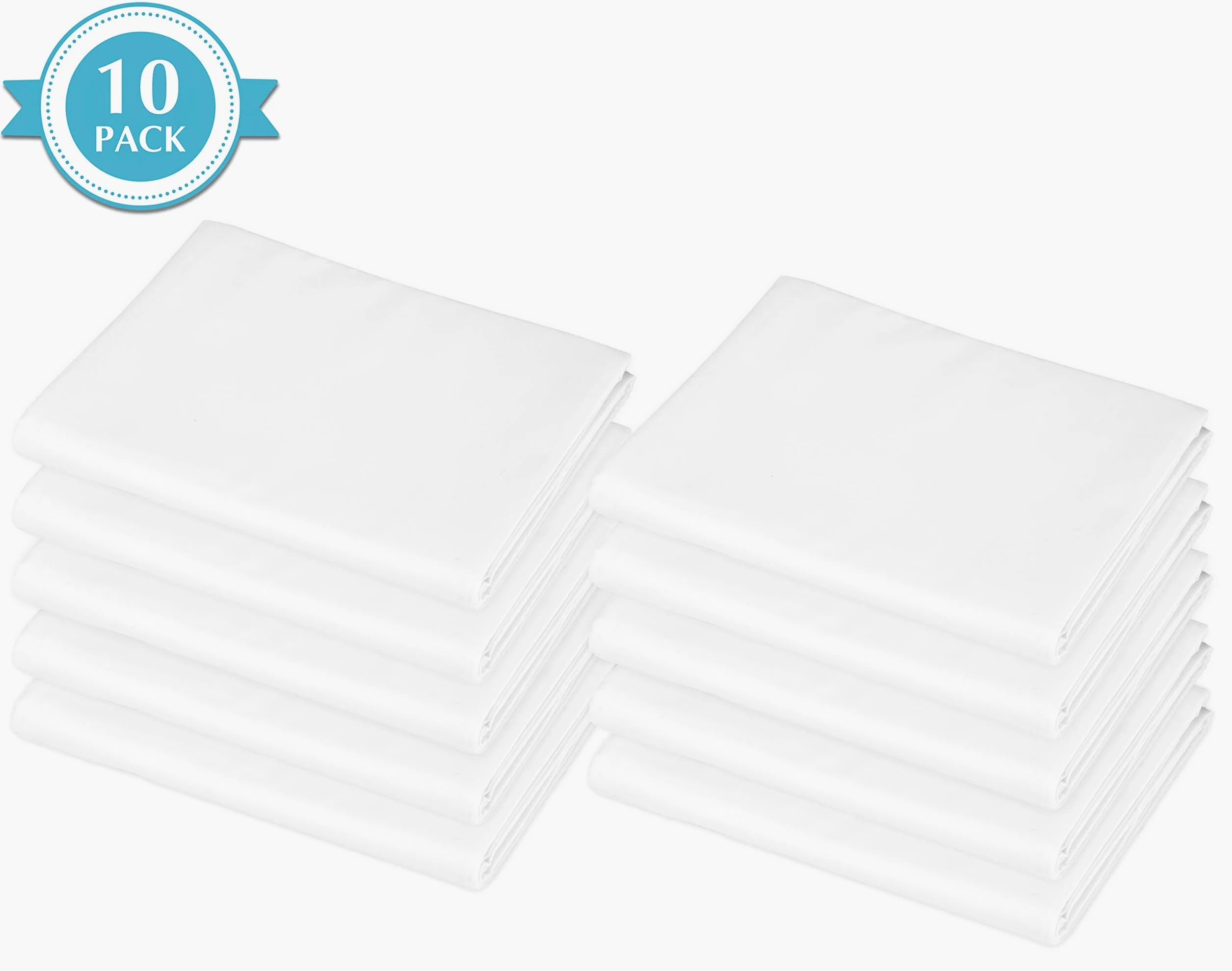 American Baby Company 10 lenzuola per lettino in 100% percalle di cotone naturale, per asilo nido, dimensioni standard 58,4 x 129,5 cm, morbide e traspiranti, per asilo nido e scuola materna, bianco