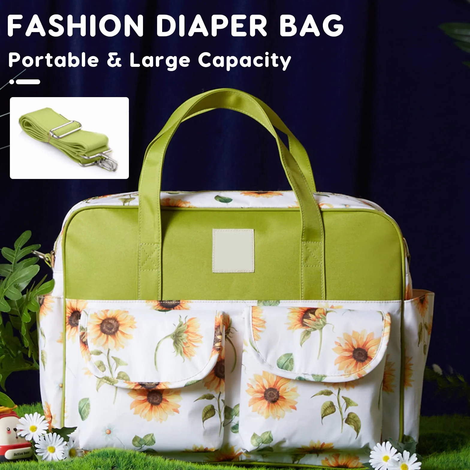 SONARIN Elegante Grande Capacità Borsa Fasciatoio per Neonato,Borsa per il Cambio Borsa a Tracolla Borsa per Pannolini da Viaggio Portatile Impermeabile con Spalline & Fasciatoio