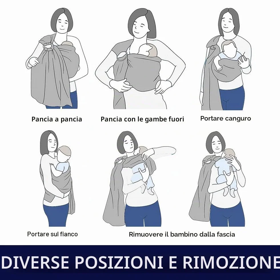 Fascia per bebè regolabile, con anello ad acqua, traspirante, ad asciugatura rapida, in tessuto a rete, perfetto per l'estate, il nuoto, la piscina, la spiaggia (azzurro)