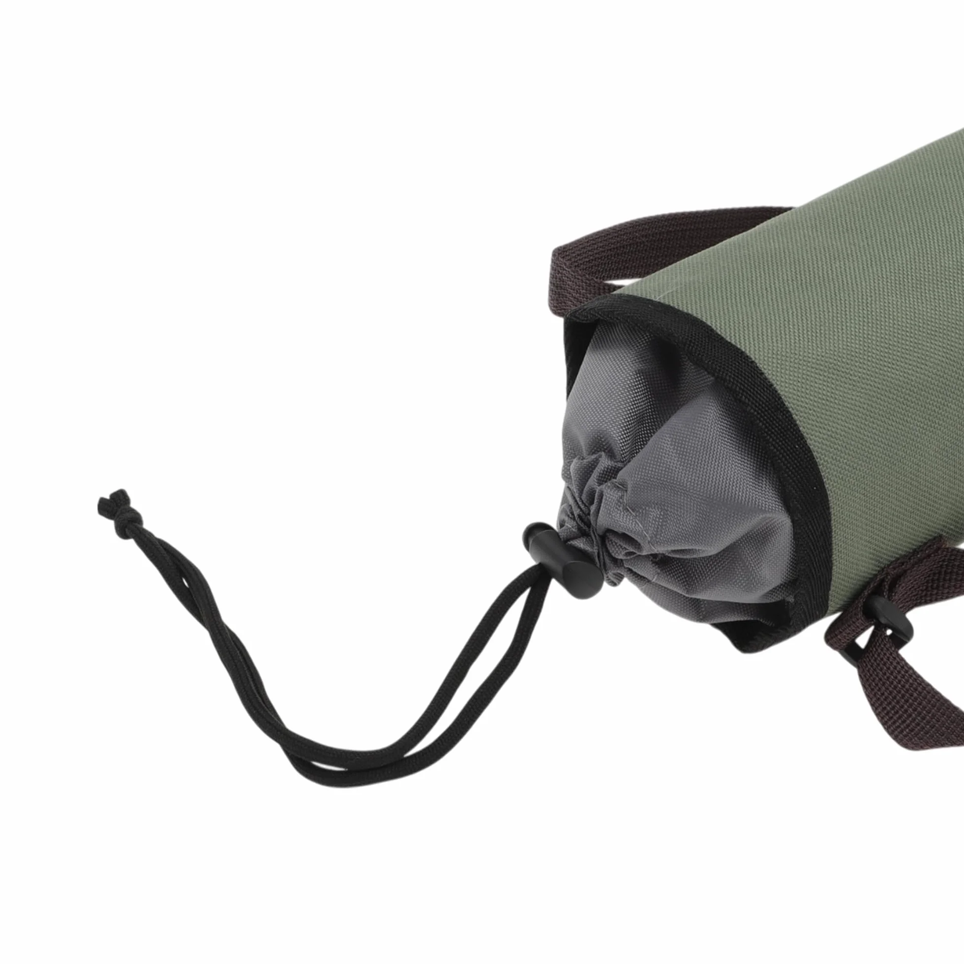 Borsa Isolante per Bottiglia d'Acqua in Tessuto Oxford Cotone Perlato Pellicola in Alluminio Portatile Antiurto con Tracolla Regolabile Sport All'Aperto, 25x9cm, Verde militaresco