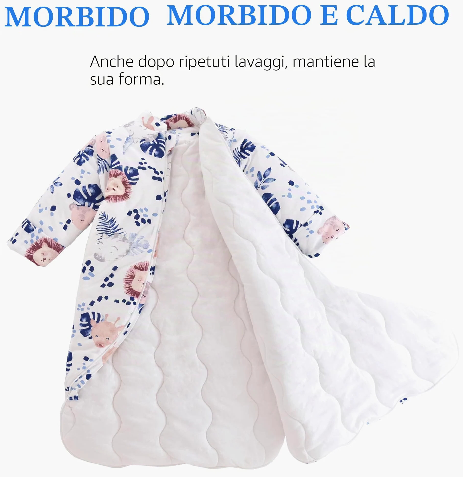 Chilsuessy Sacco nanna invernale 3,5 Tog, per bambini, caldo, per ragazzi e ragazze, neonati, giungla leone, 3,5 tog, M (75-90 cm)